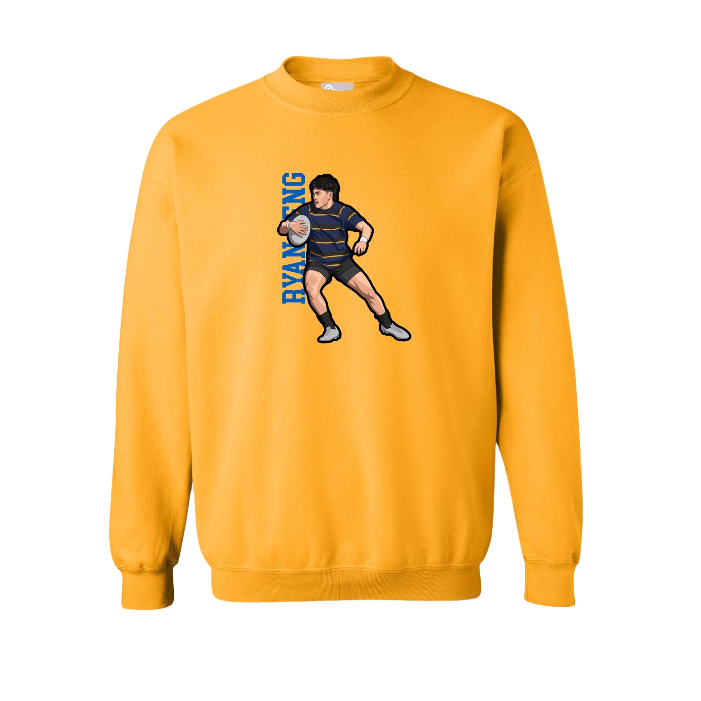 Fleece Crew — Name Vertical in Gold