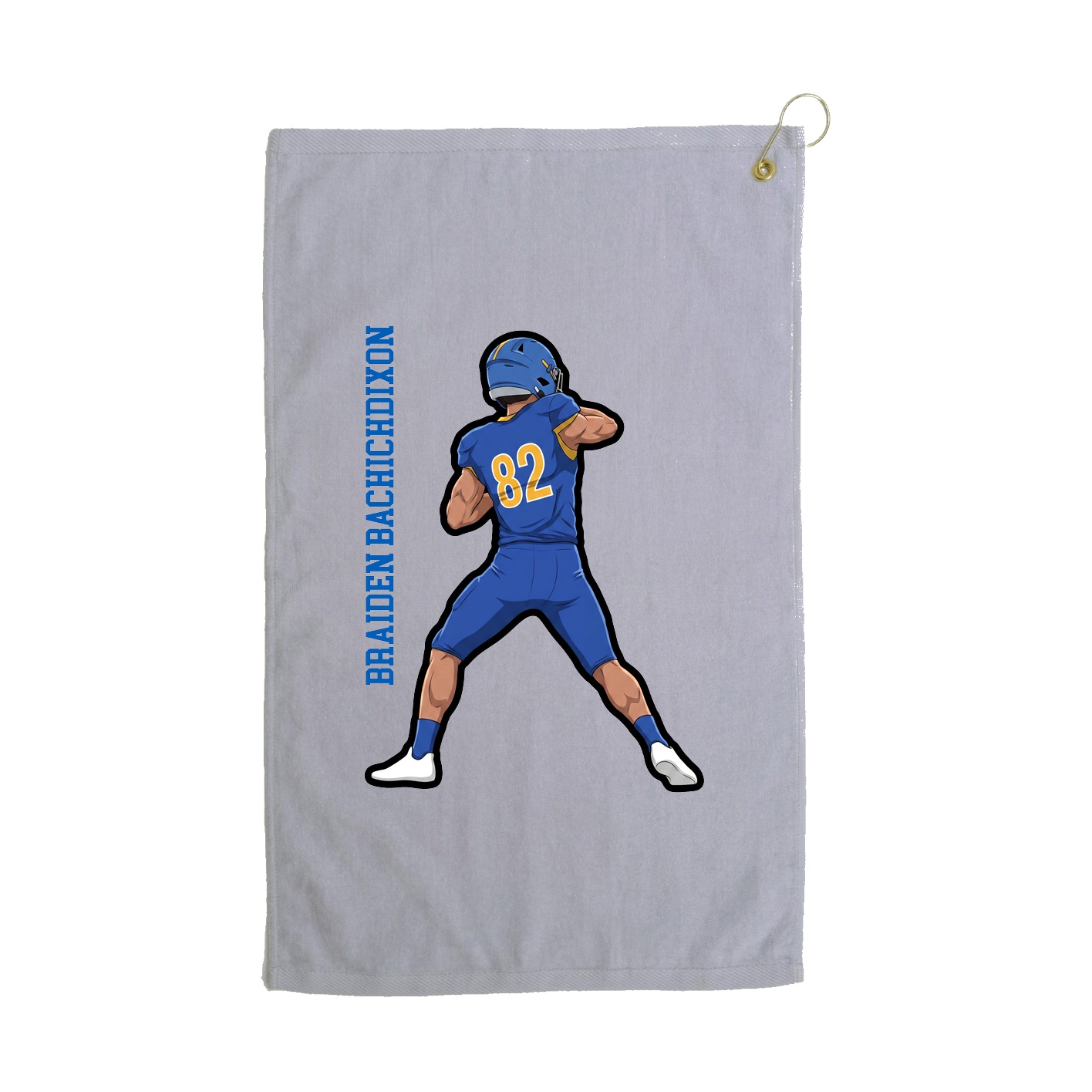 Golf Towel — Name Vertical in Grey