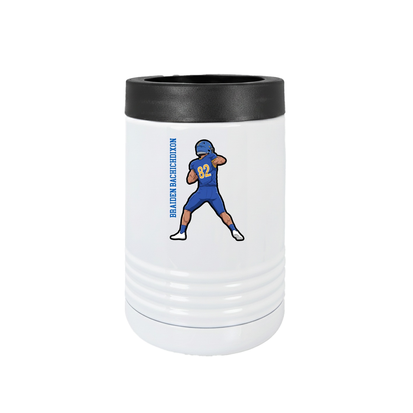 Beverage Holder — Name Vertical in White