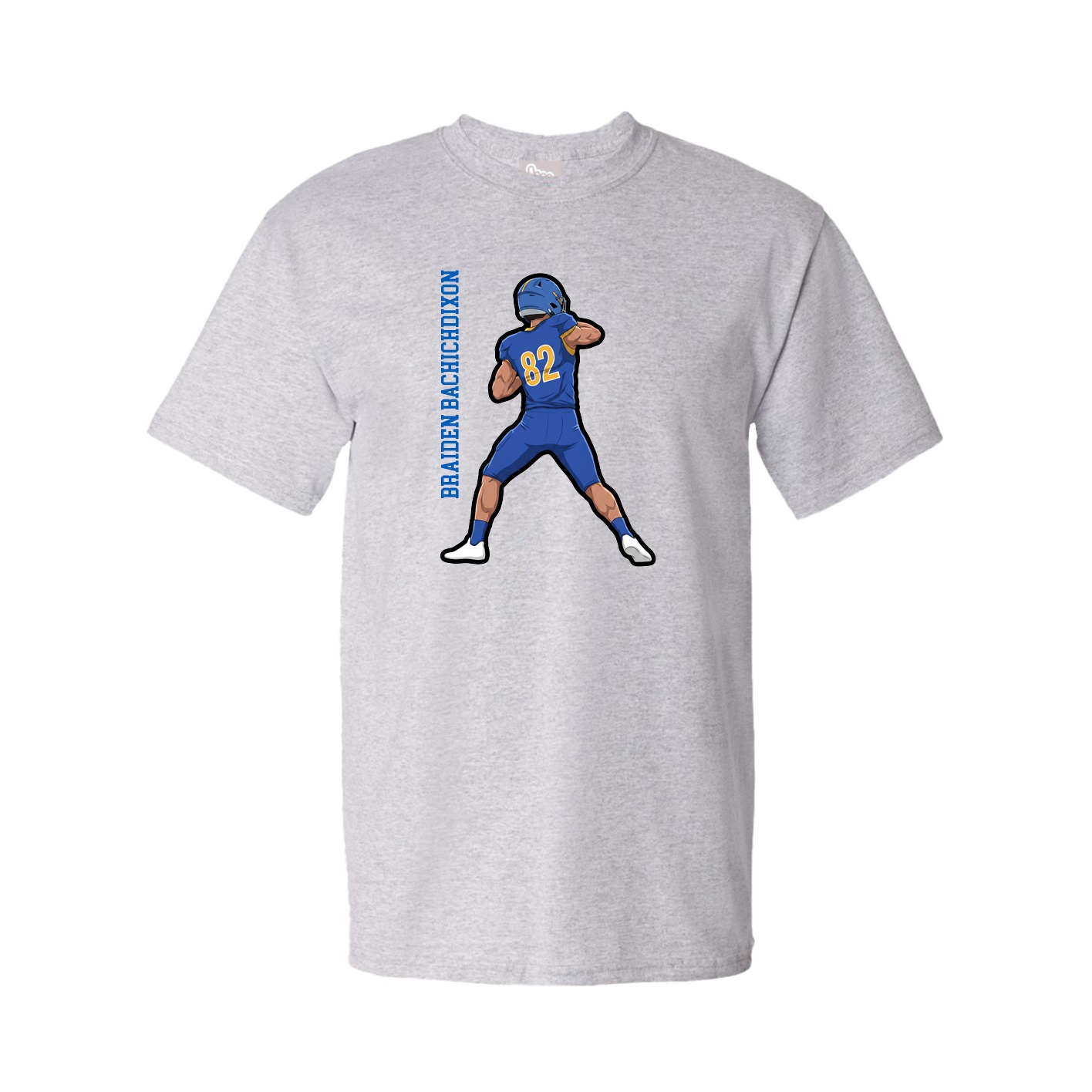 Tee — Name Vertical in Grey