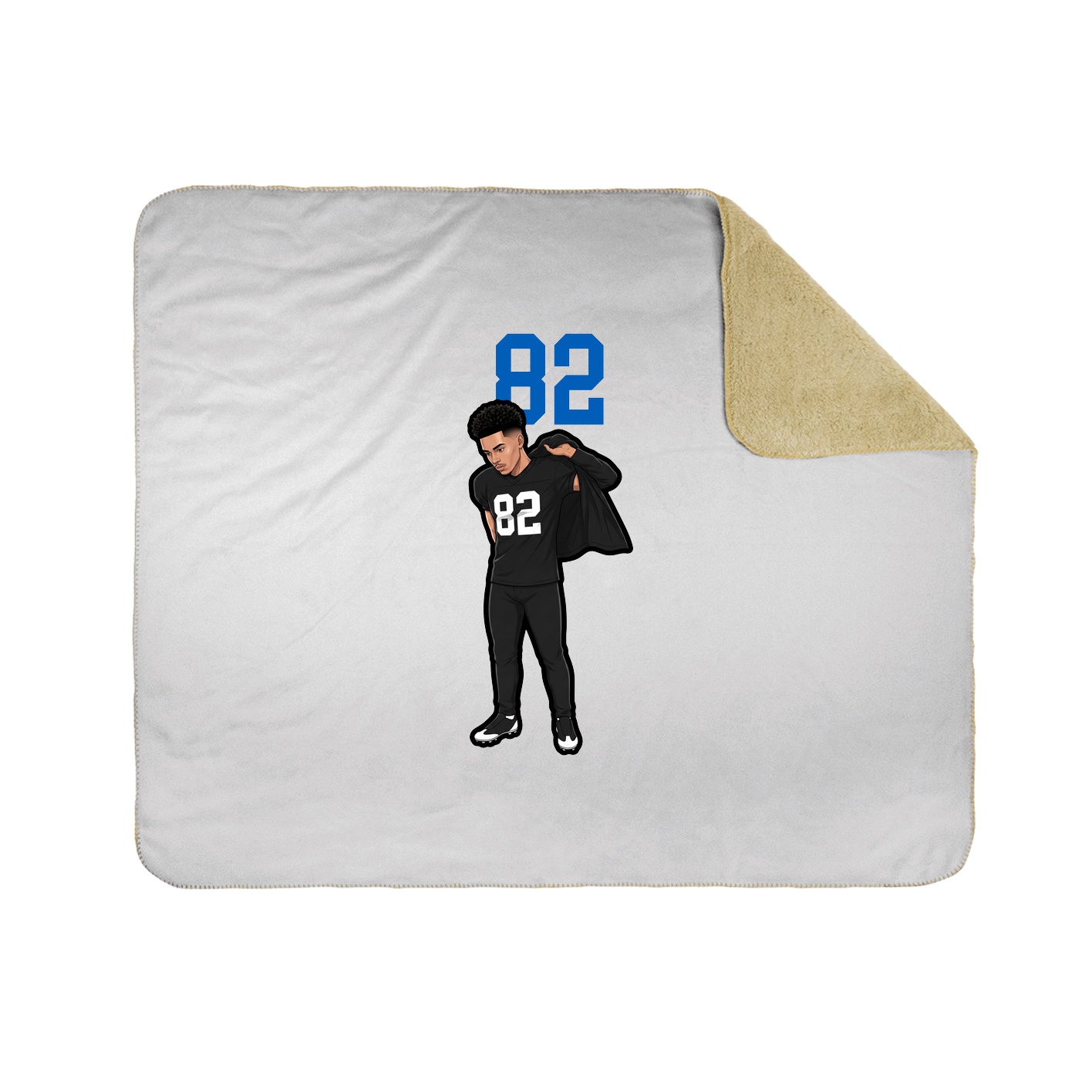 Throw Blanket — Number Top in White