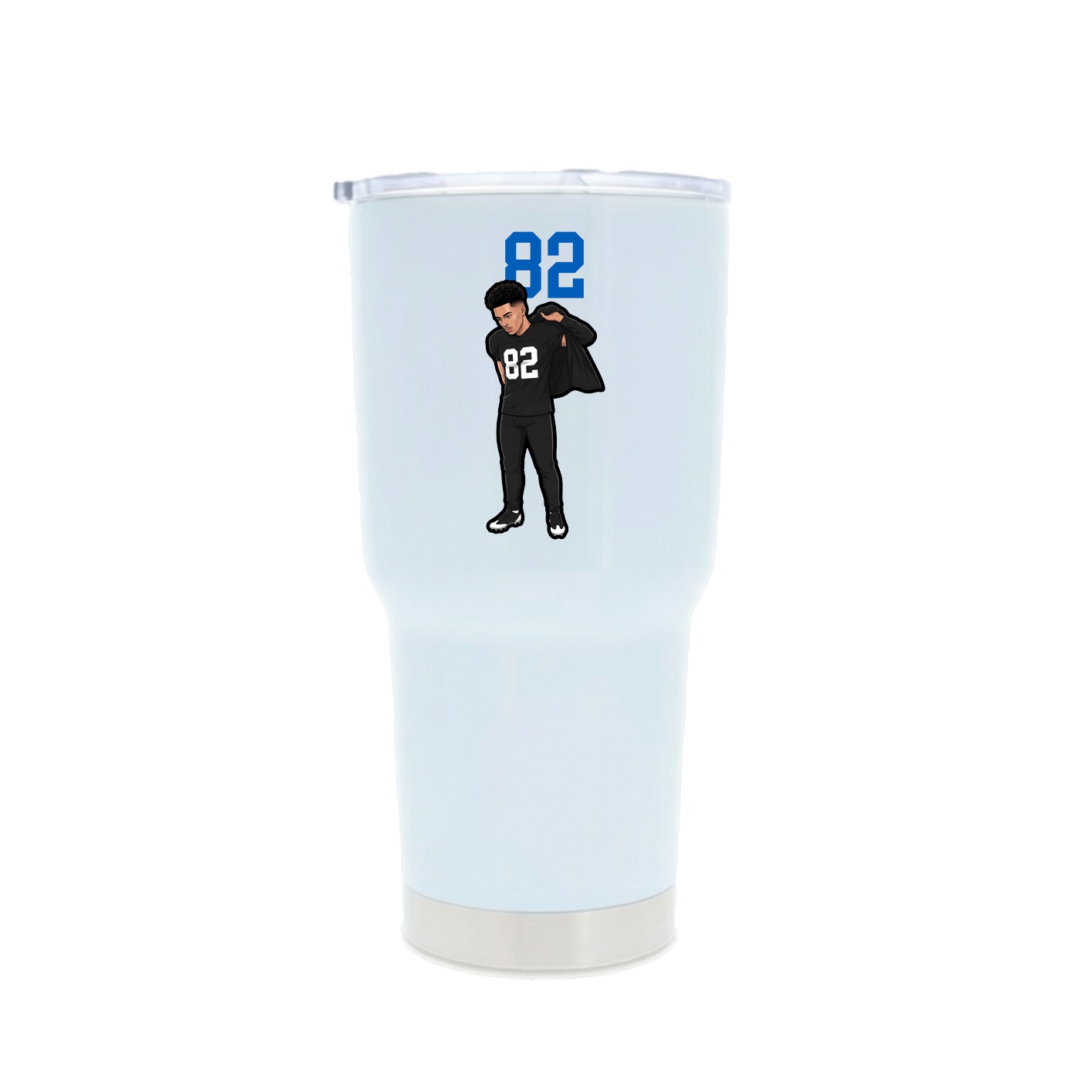30oz Stainless Steel Tumbler — Number Top in White