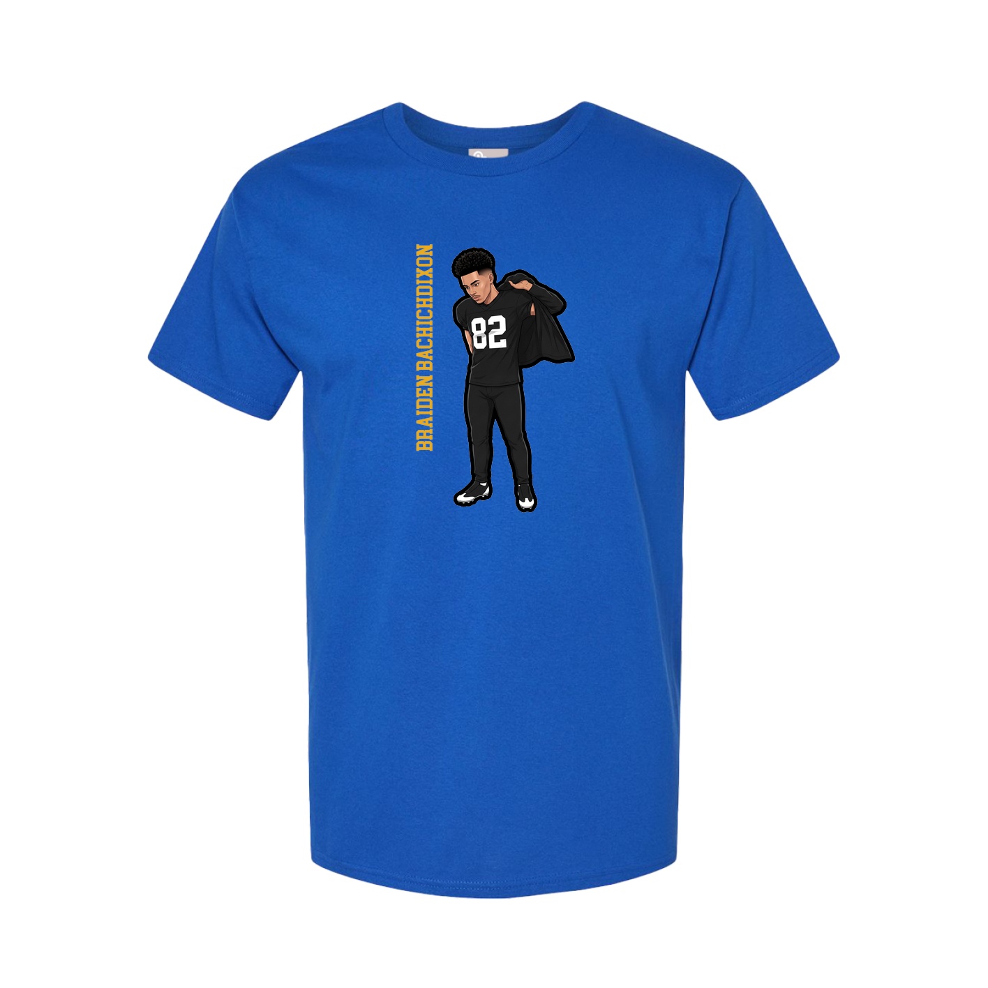 Youth Tee — Name Vertical in Royal