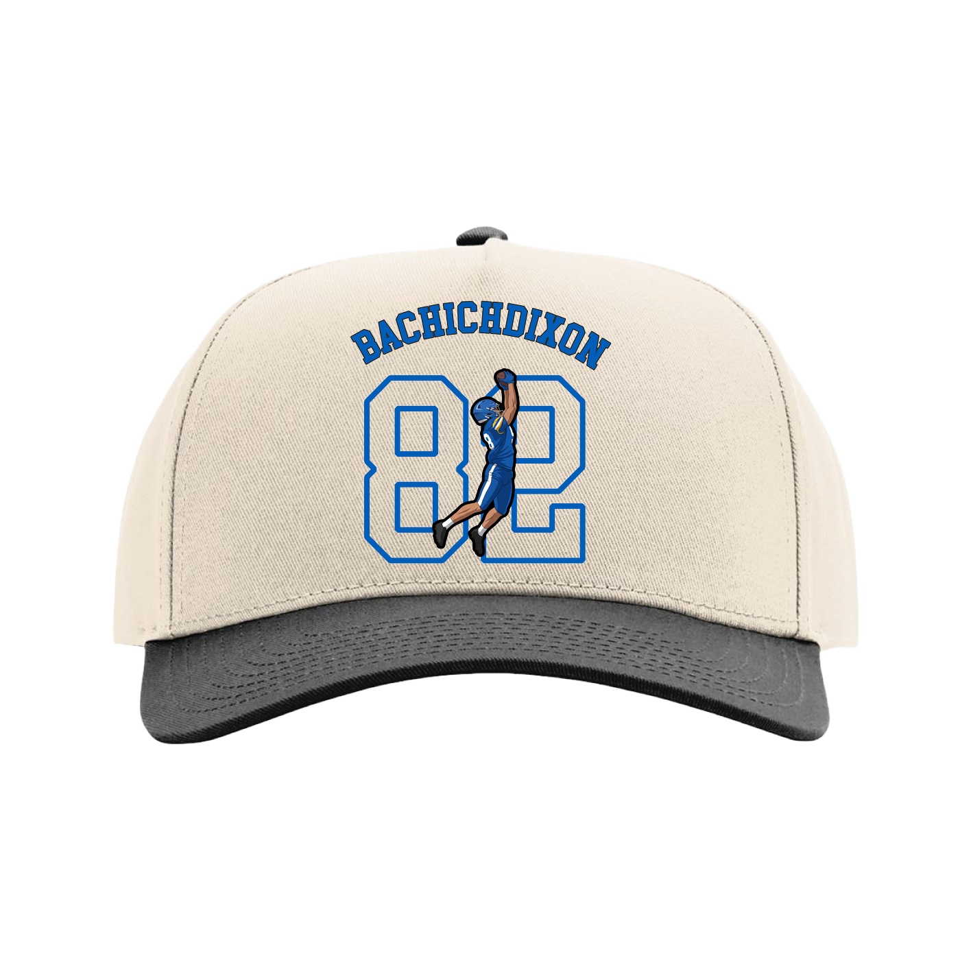 Full Fabric Five-Panel Champ Cap — Shirsey Arch in Cream/Black