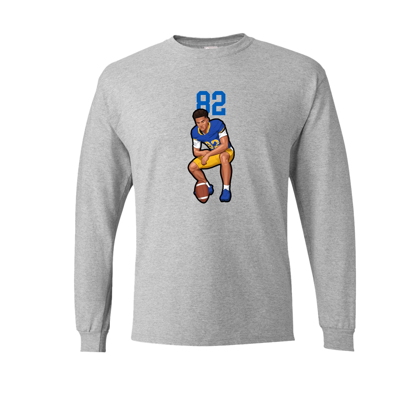 Long Sleeve Tee — Number Top in Grey