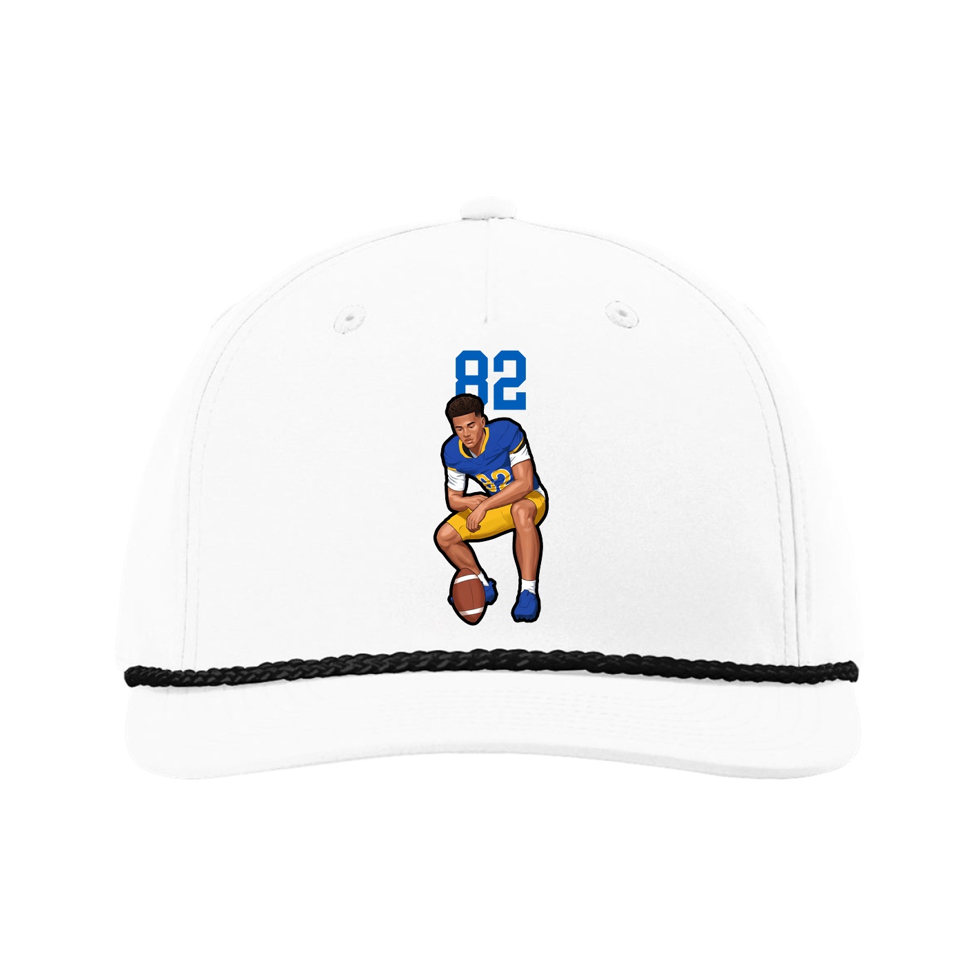 Five-Panel Classic Rope Cap — Number Top in White