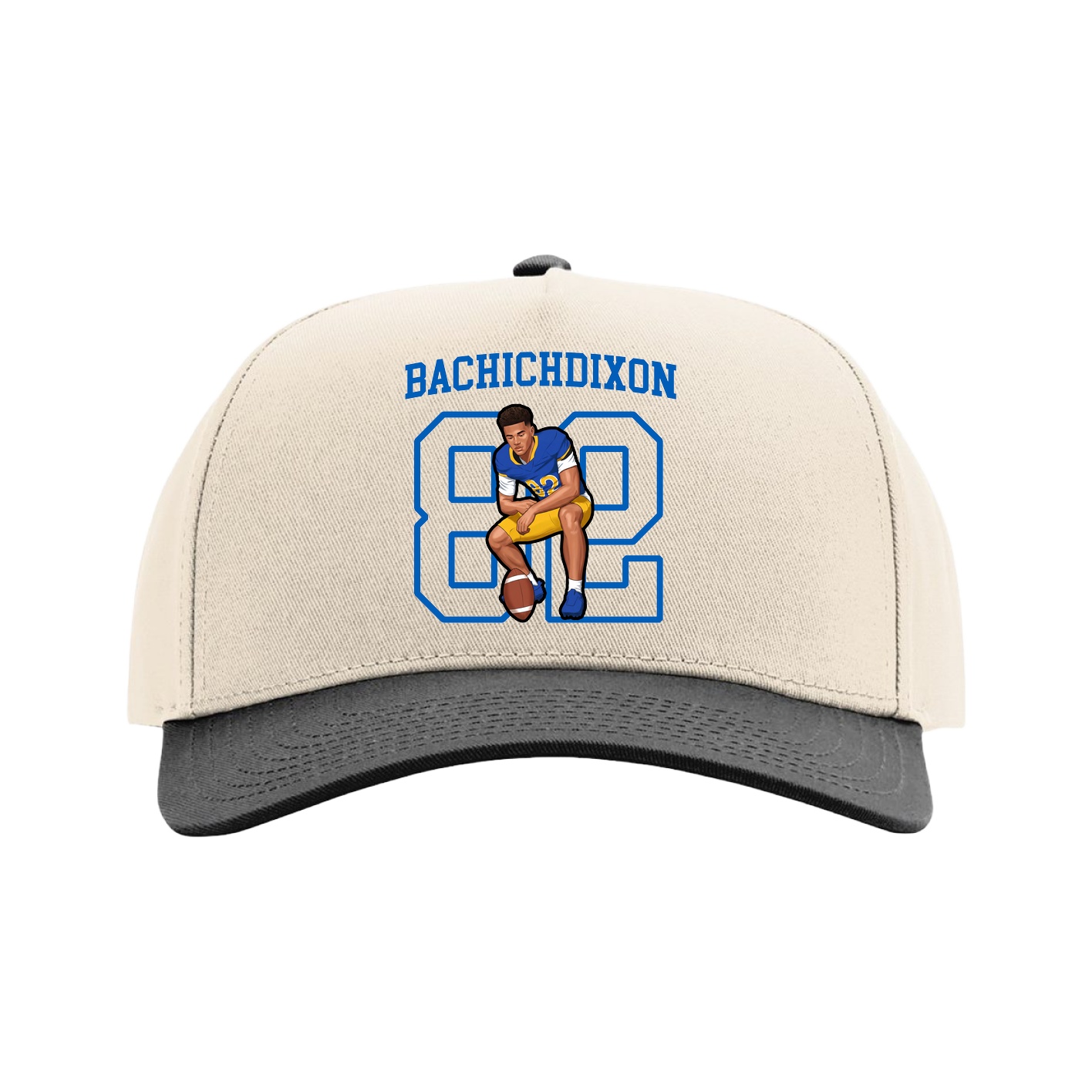 Full Fabric Five-Panel Champ Cap — Shirsey in Cream/Black