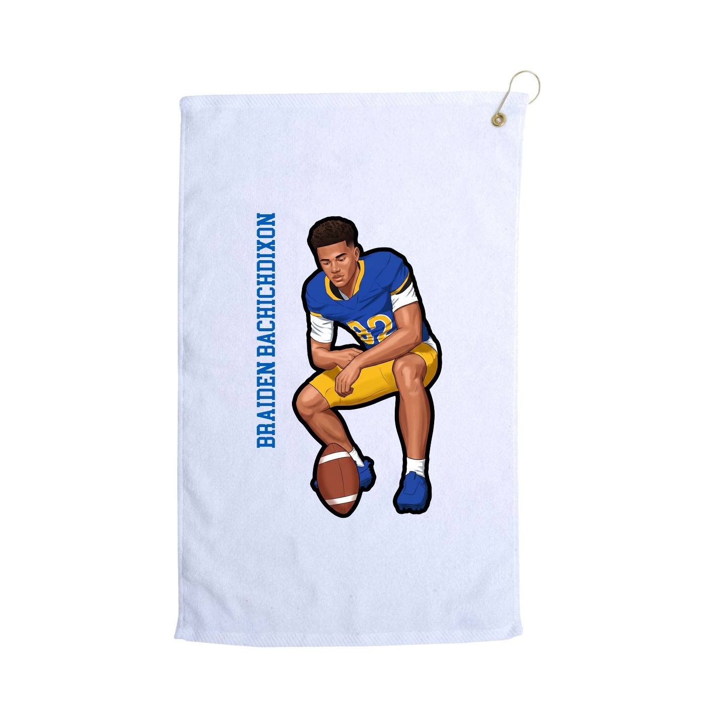 Golf Towel — Name Vertical in White