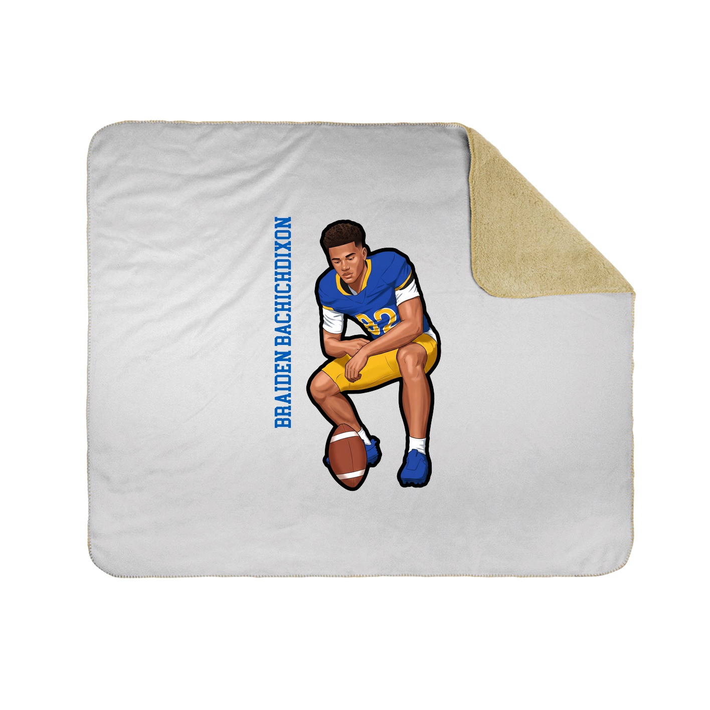Throw Blanket — Name Vertical in White