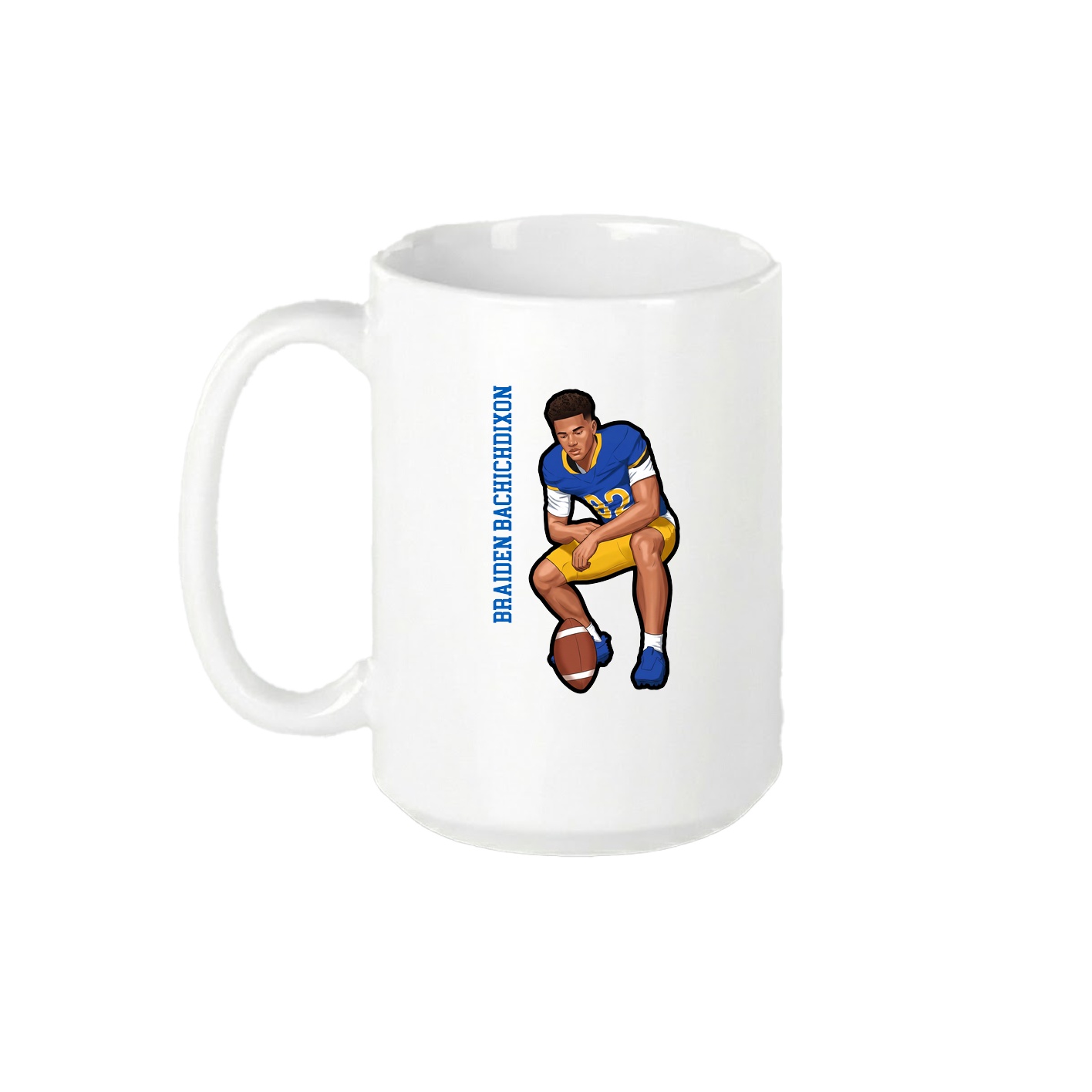 15oz Coffee Mug — Name Vertical in White