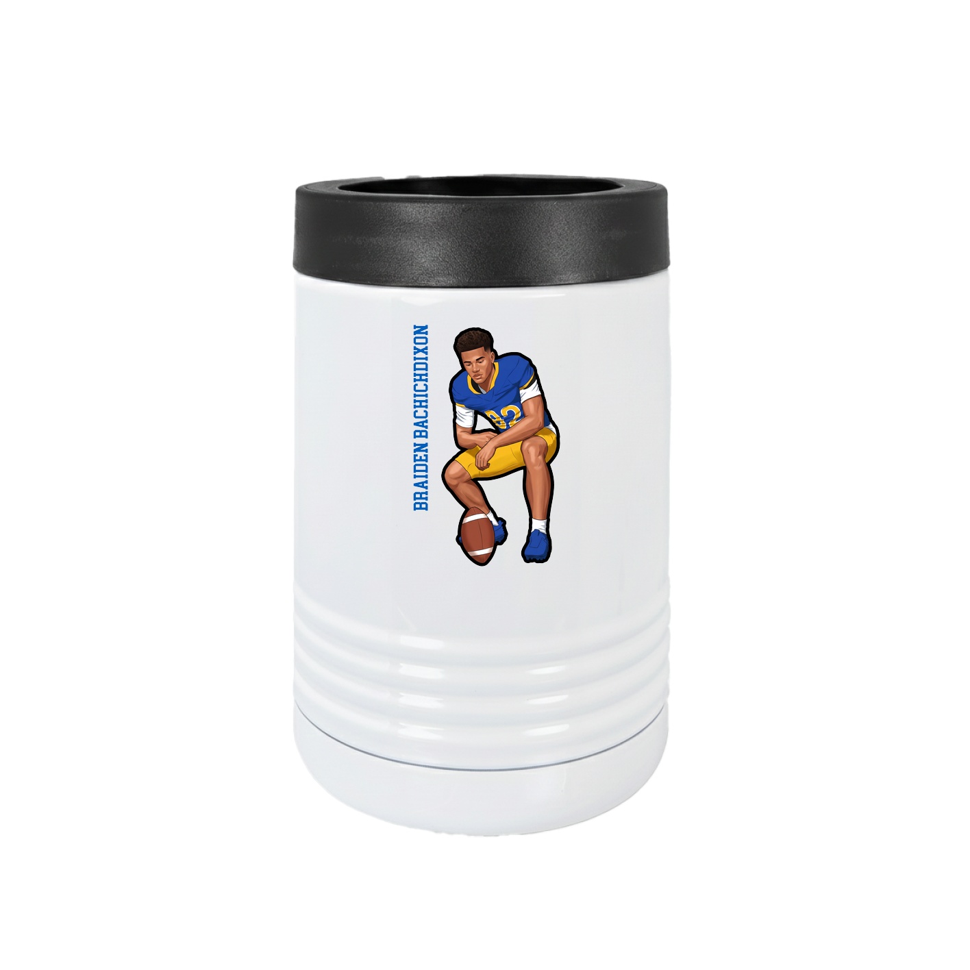 Beverage Holder — Name Vertical in White