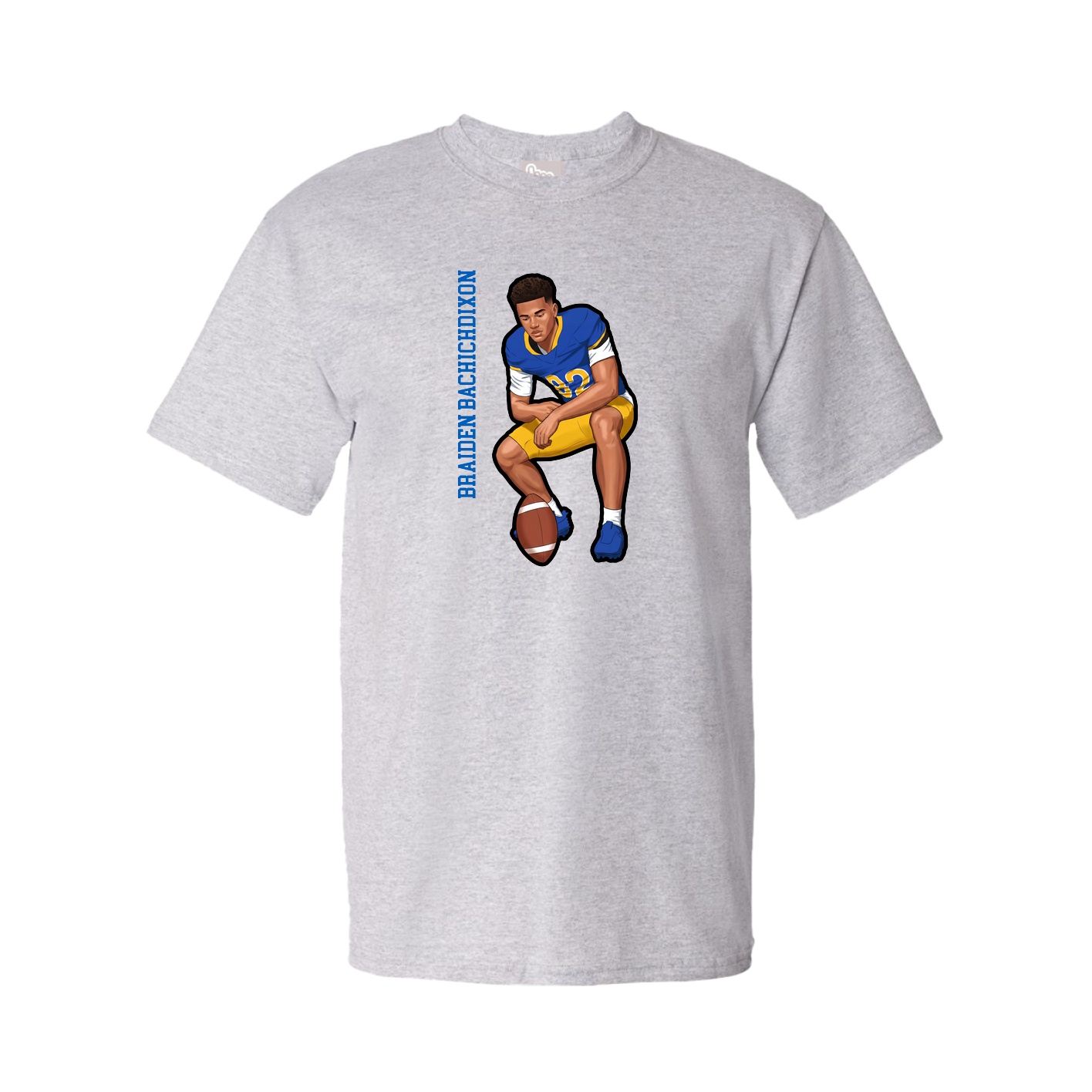 Tee — Name Vertical in Grey