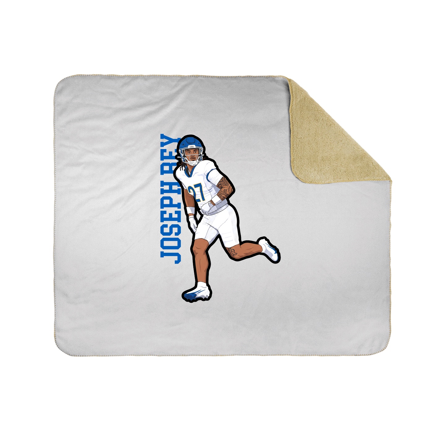 Throw Blanket — Name Vertical in White
