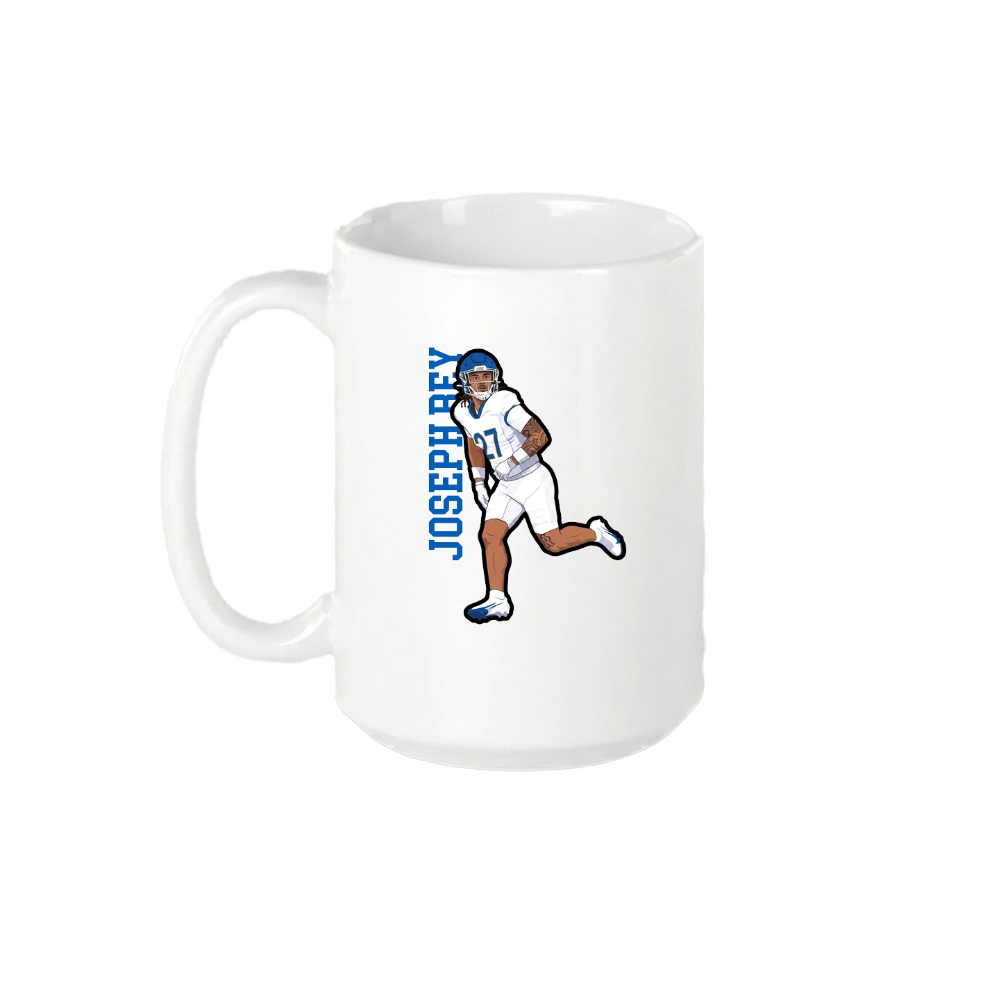 15oz Coffee Mug — Name Vertical in White