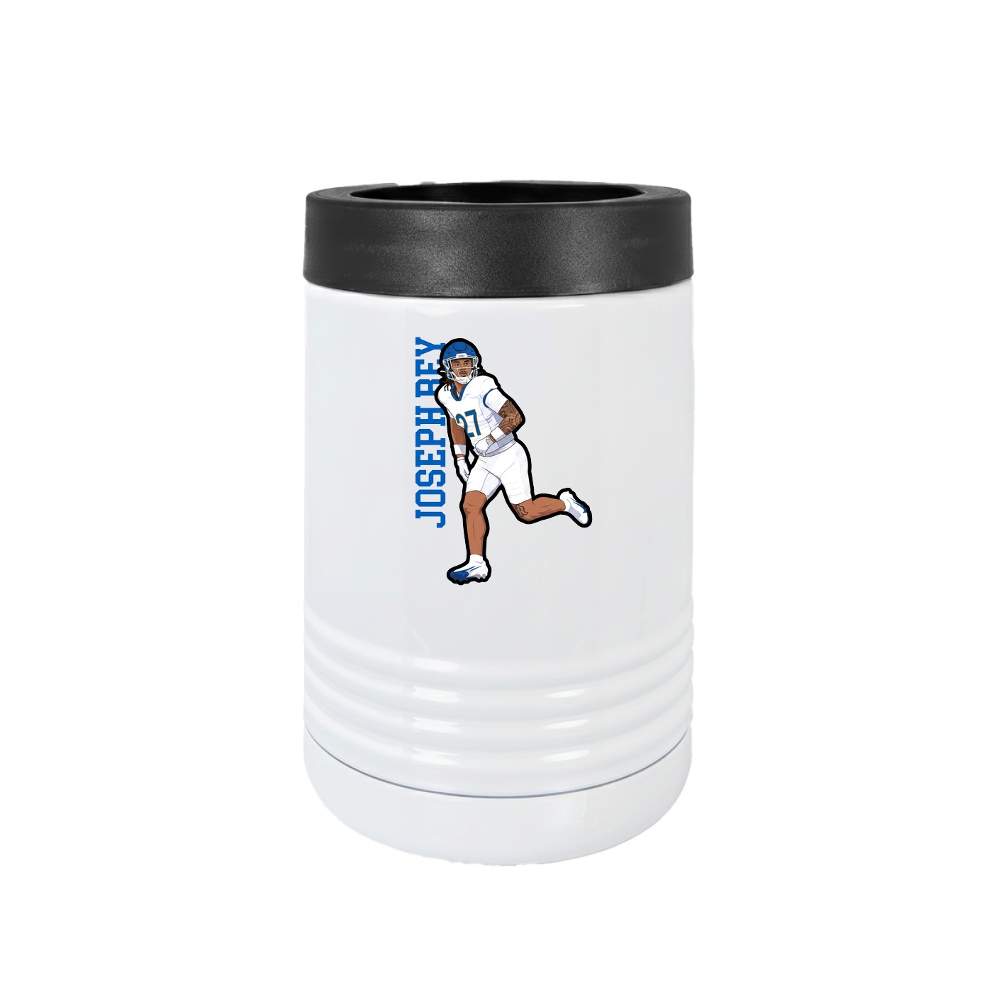 Beverage Holder — Name Vertical in White