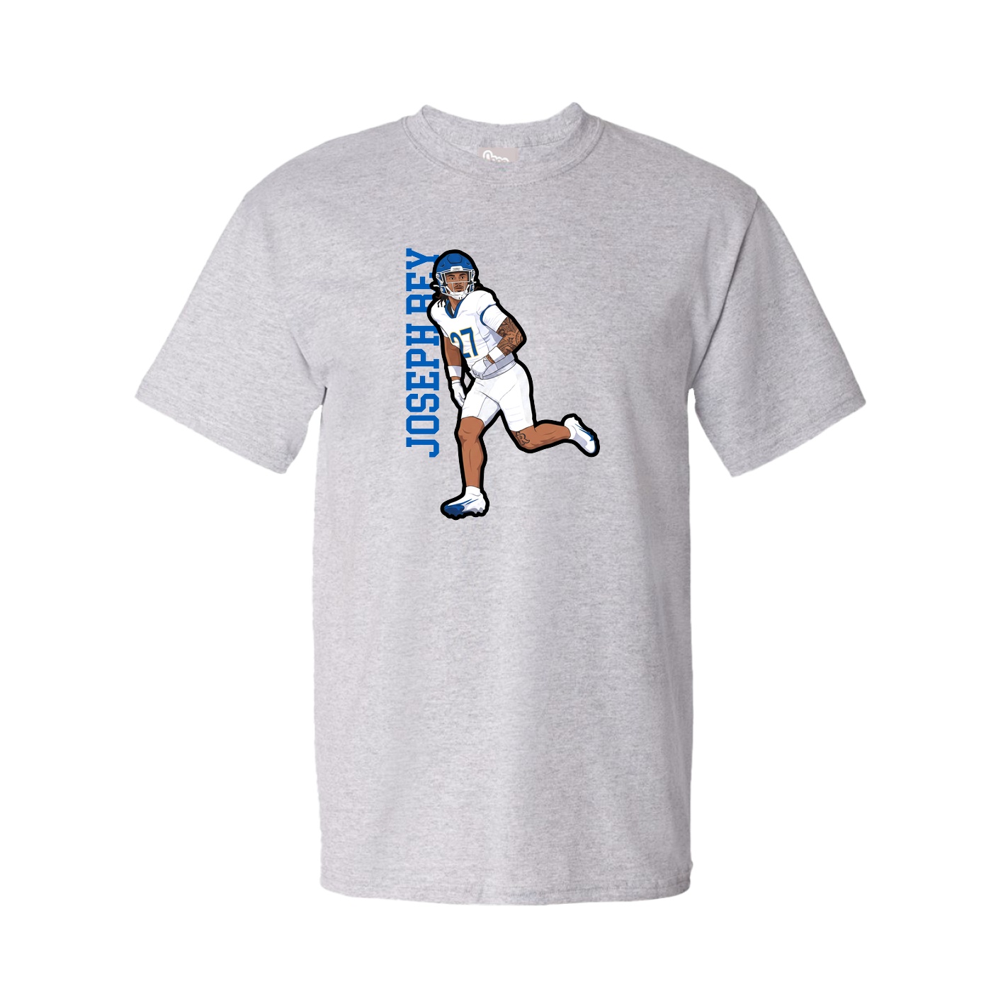 Tee — Name Vertical in Grey