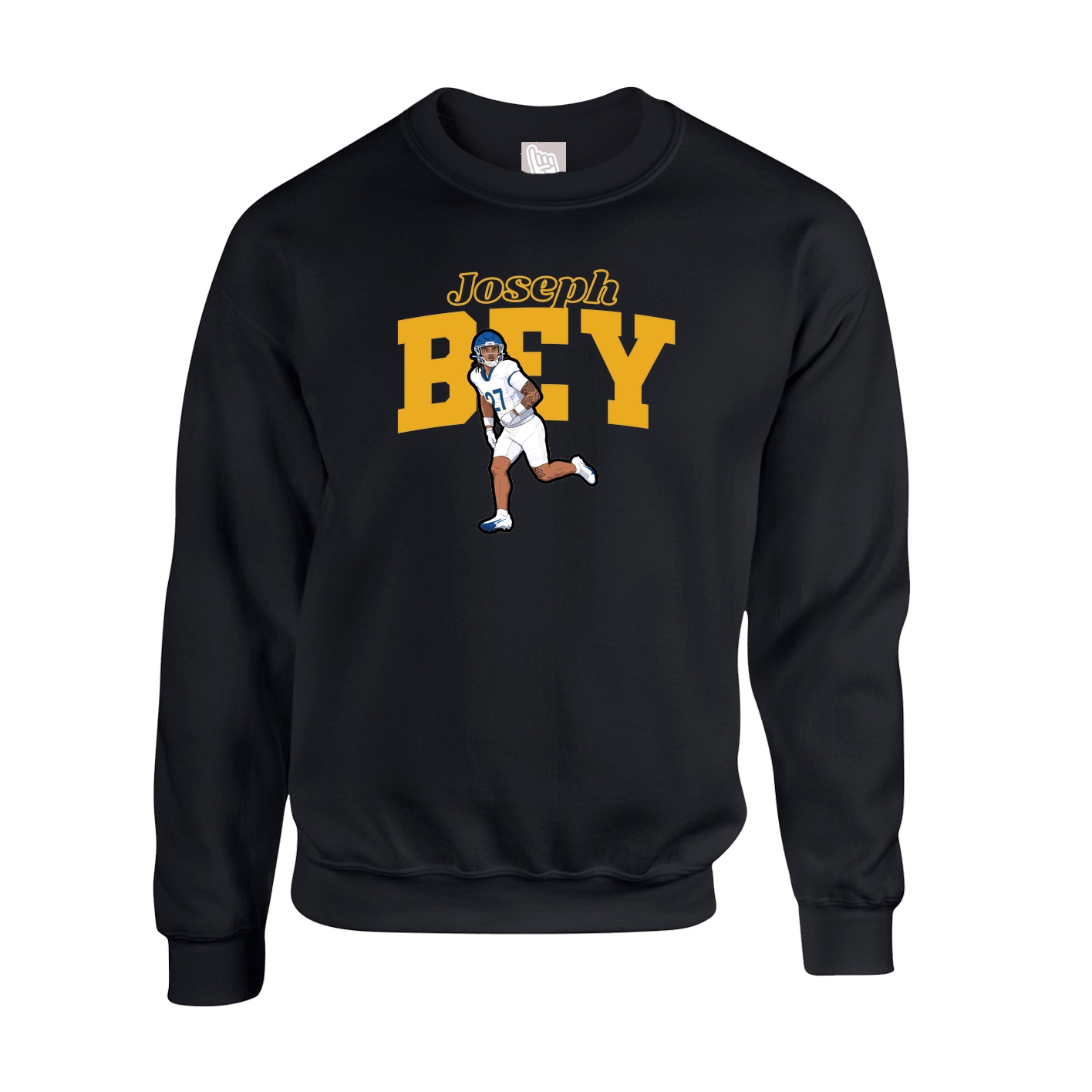 Fleece Crew — Name Arch in Black