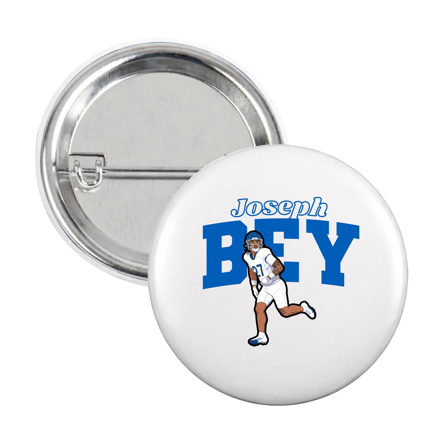 Game Day Button — Name Arch in White