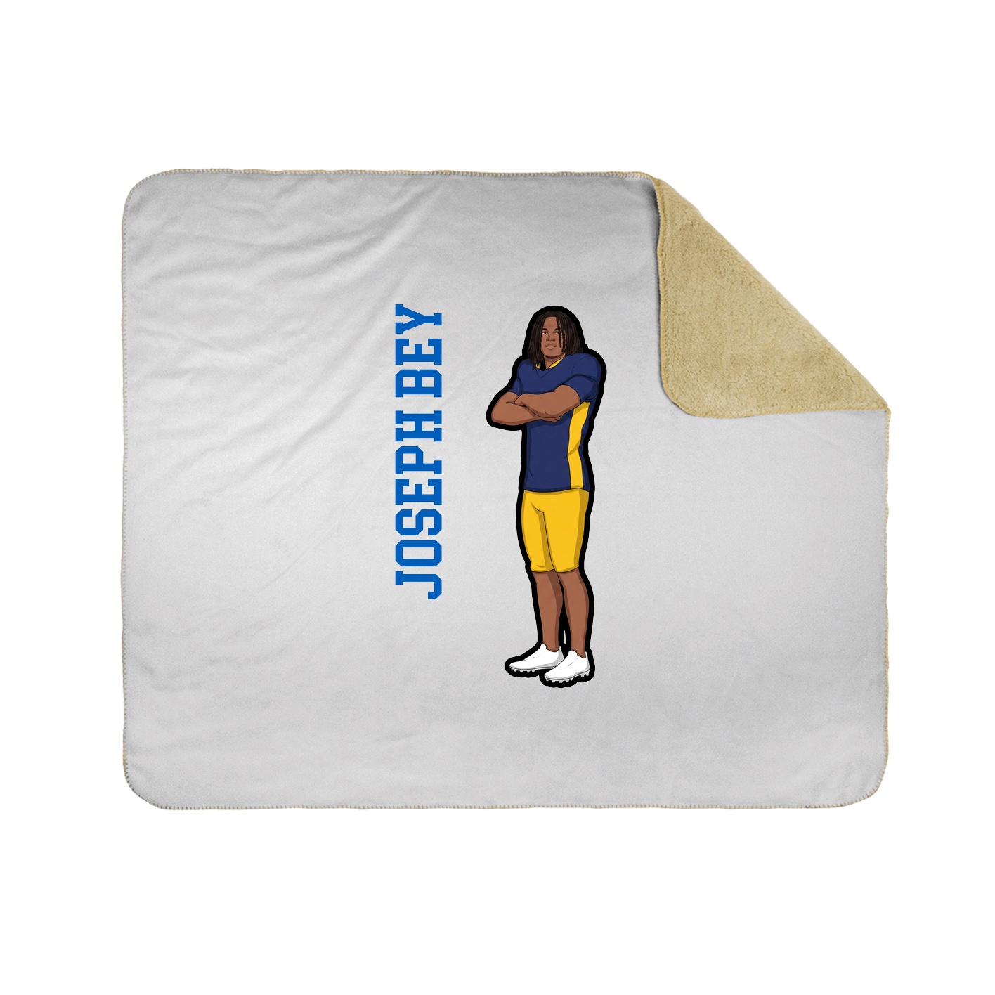 Throw Blanket — Name Vertical in White