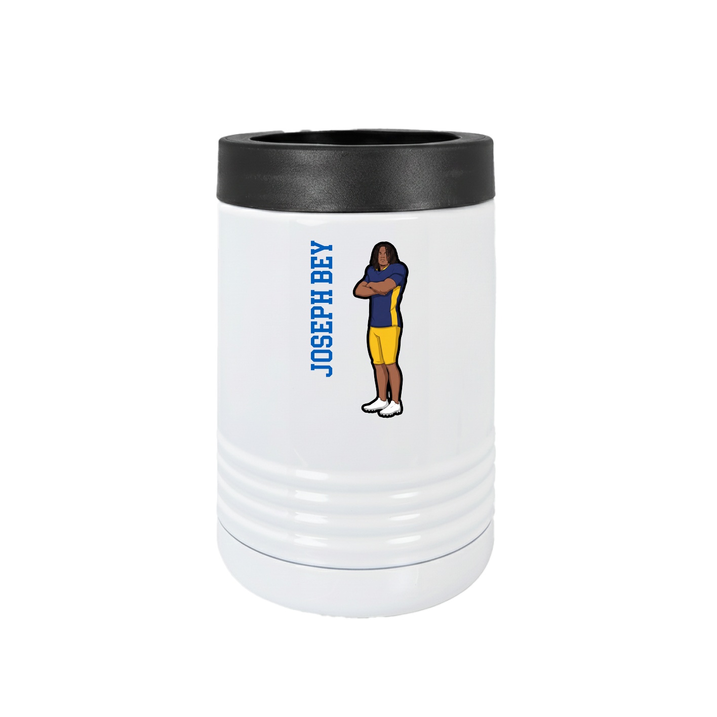 Beverage Holder — Name Vertical in White
