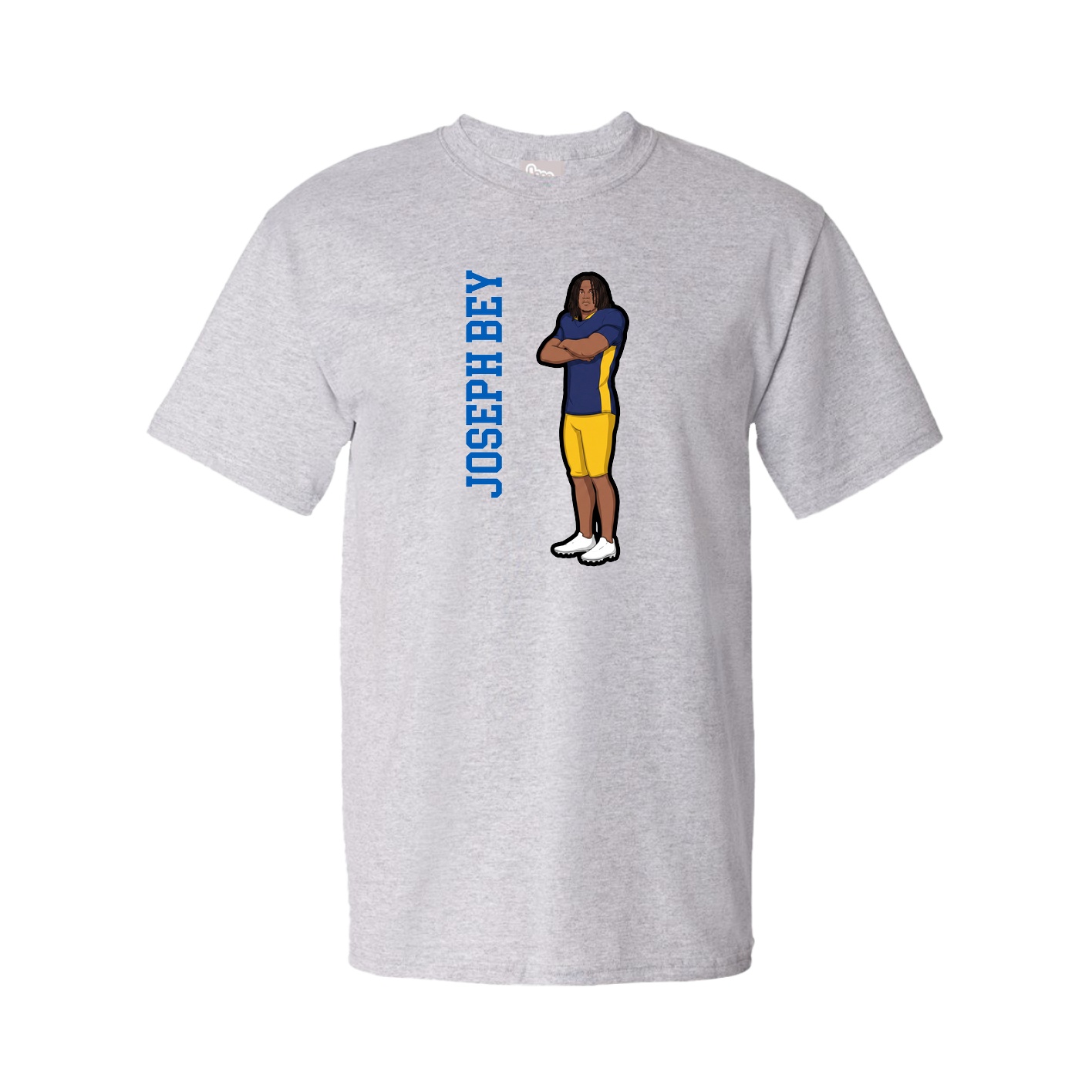 Tee — Name Vertical in Grey