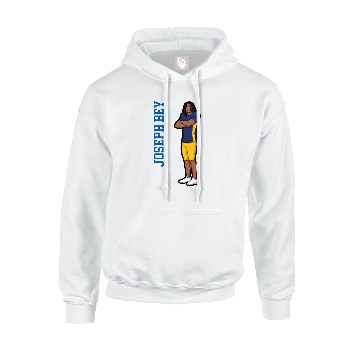Hoodie — Name Vertical in White