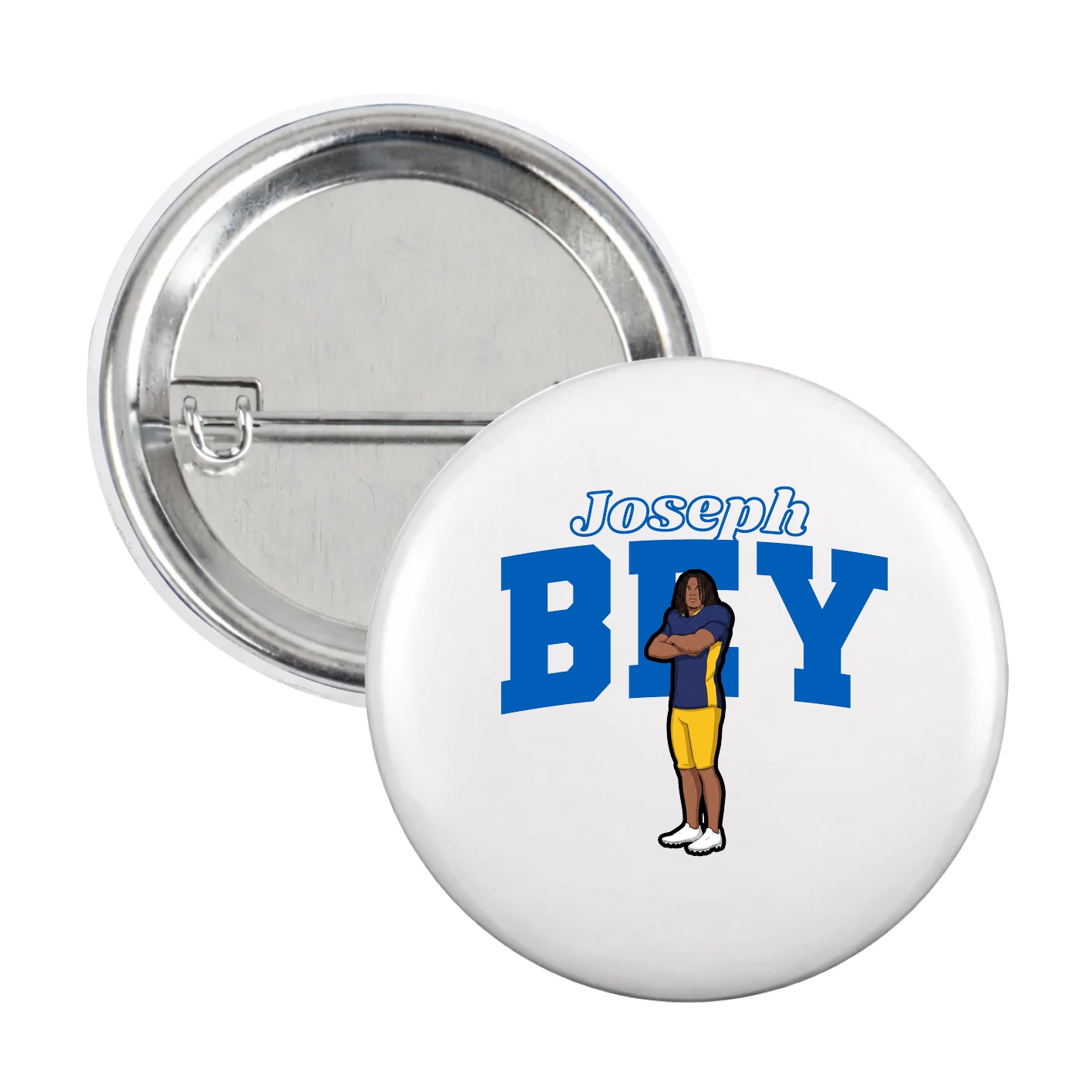 Game Day Button — Name Arch in White