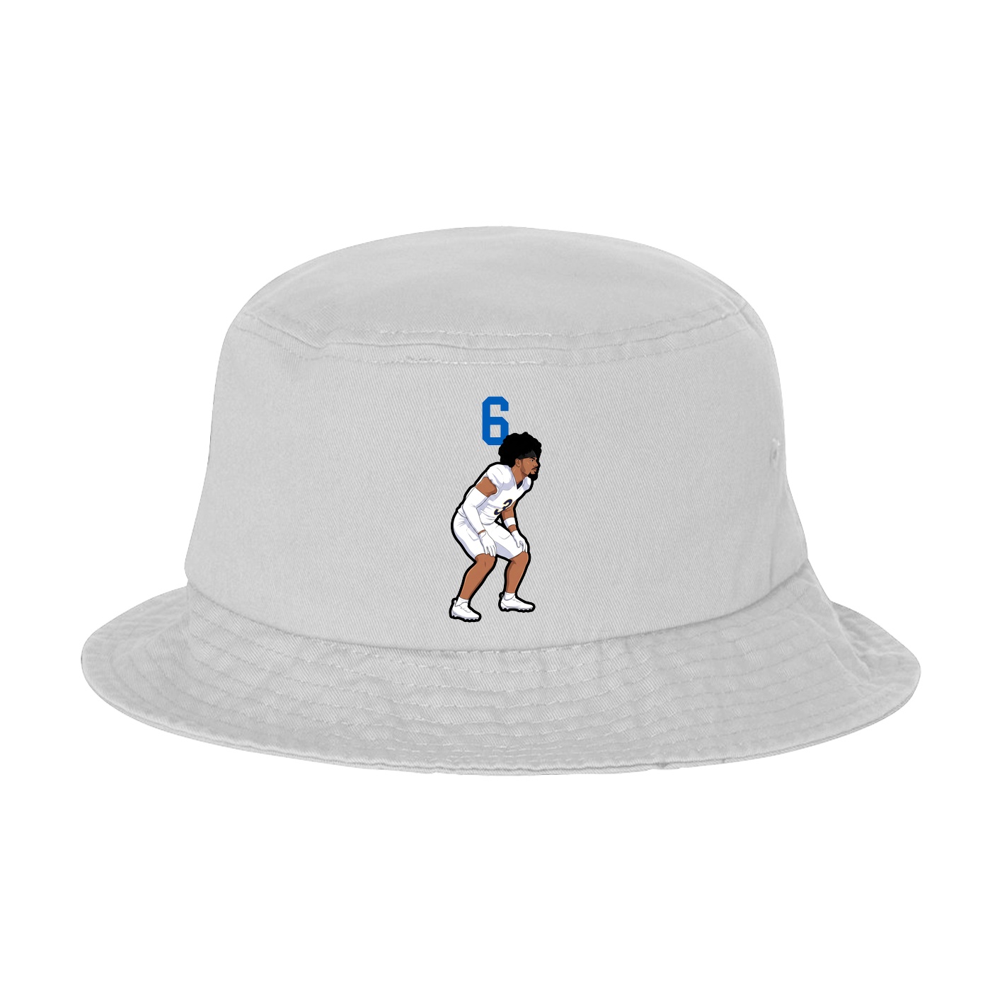 Bucket Cap — Number Top in White