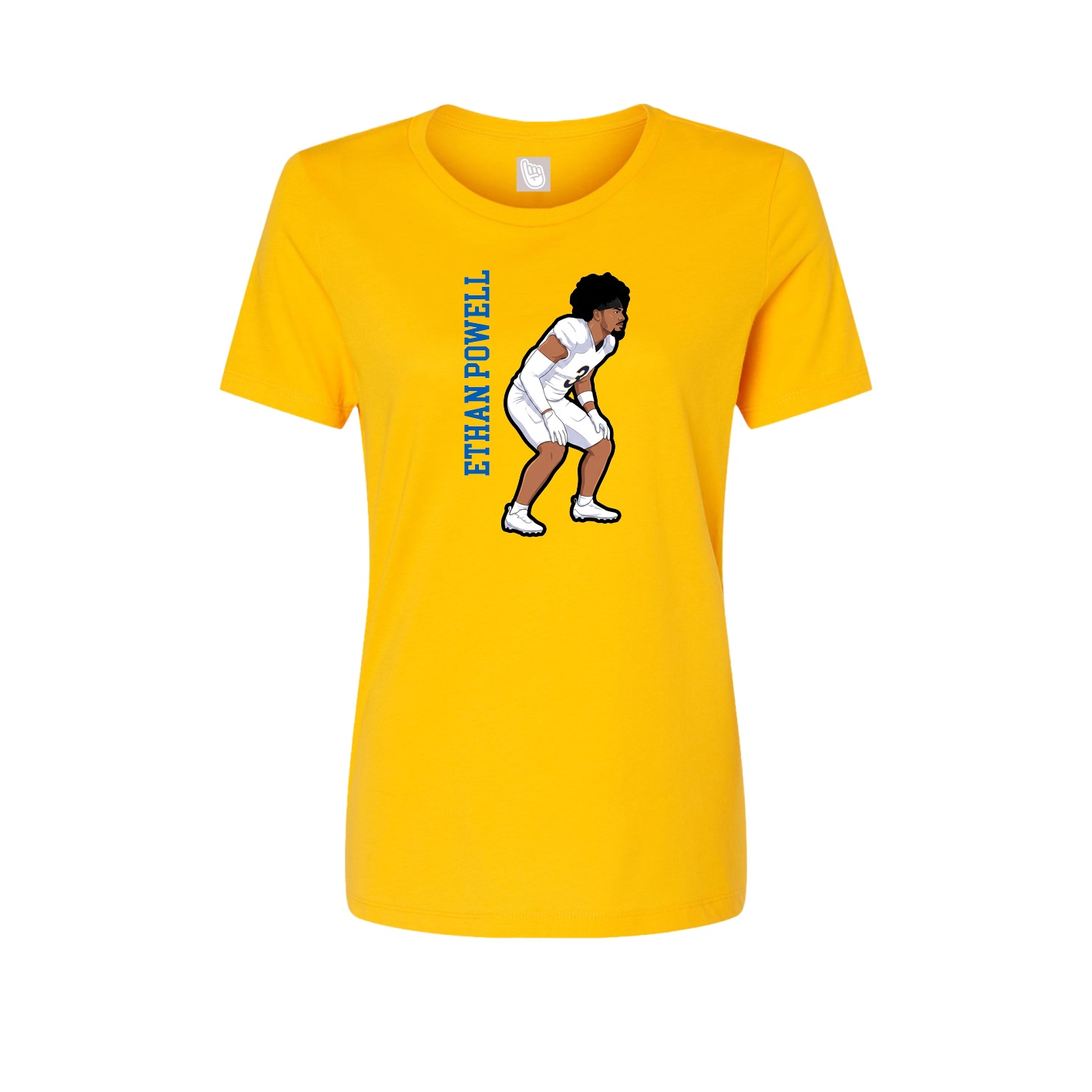 Fitted Women's Tee — Name Vertical in Gold