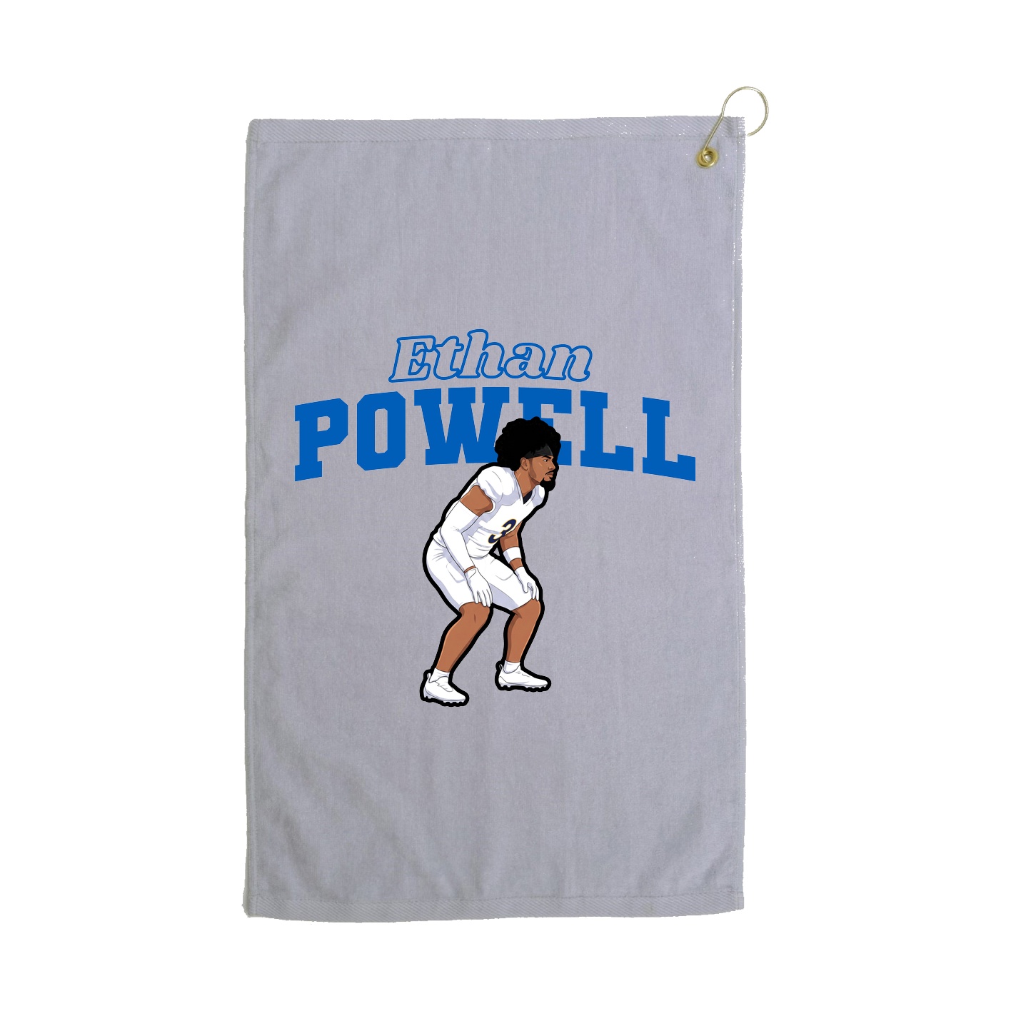Golf Towel — Name Arch in Grey