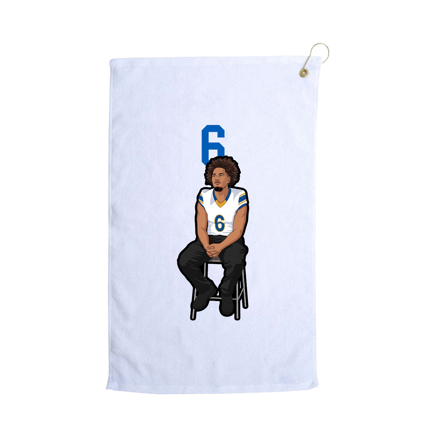 Golf Towel — Number Top in White