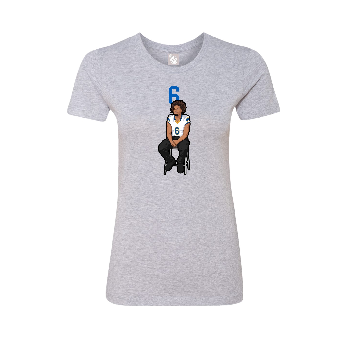 Fitted Women's Tee — Number Top in Grey