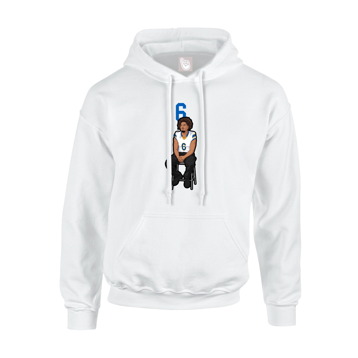 Hoodie — Number Top in White
