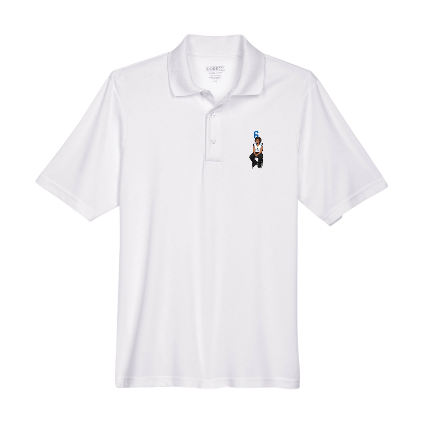 Performance Polo — Number Top in White
