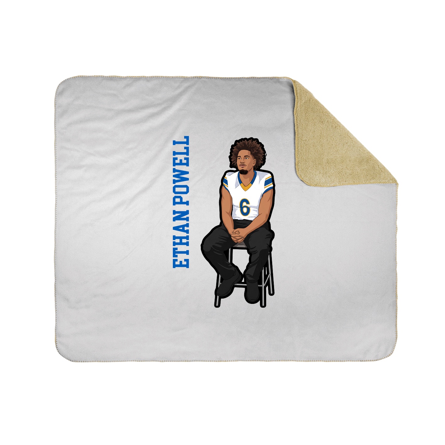 Throw Blanket — Name Vertical in White
