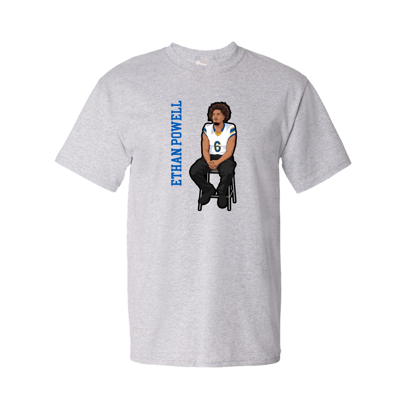 Tee — Name Vertical in Grey