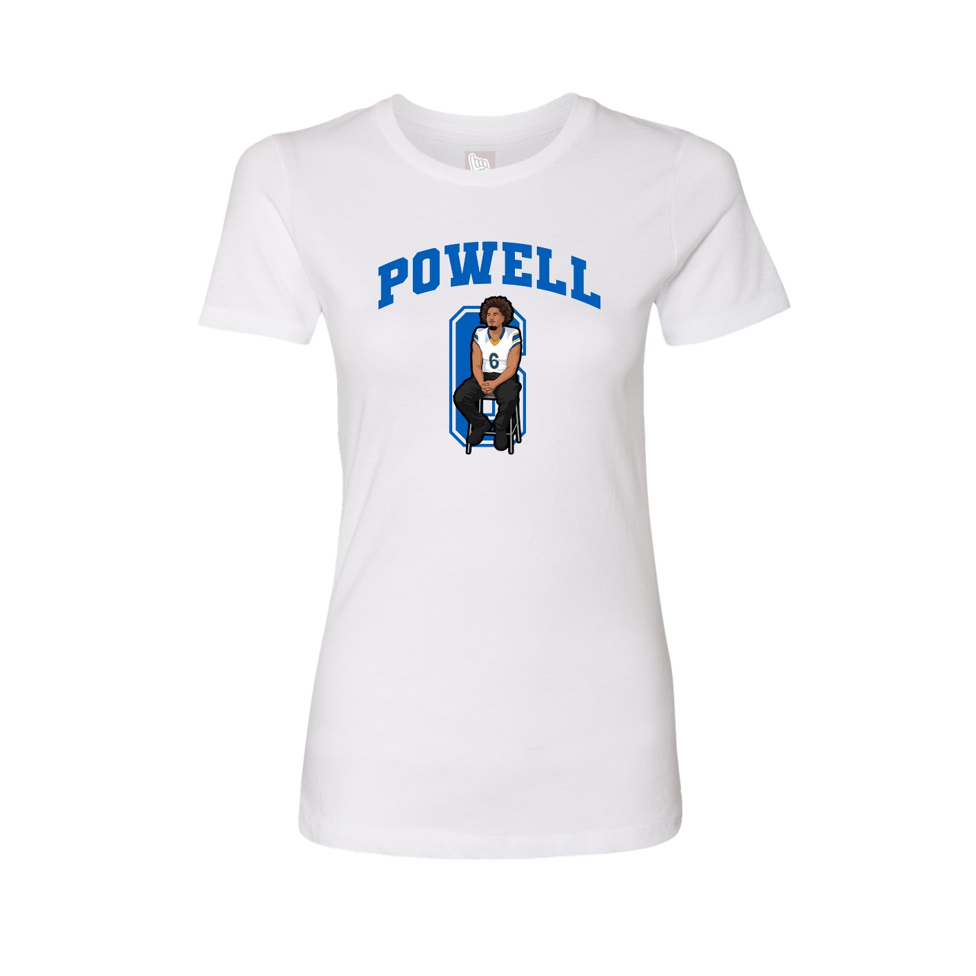 Fitted Women's Tee — Number in White