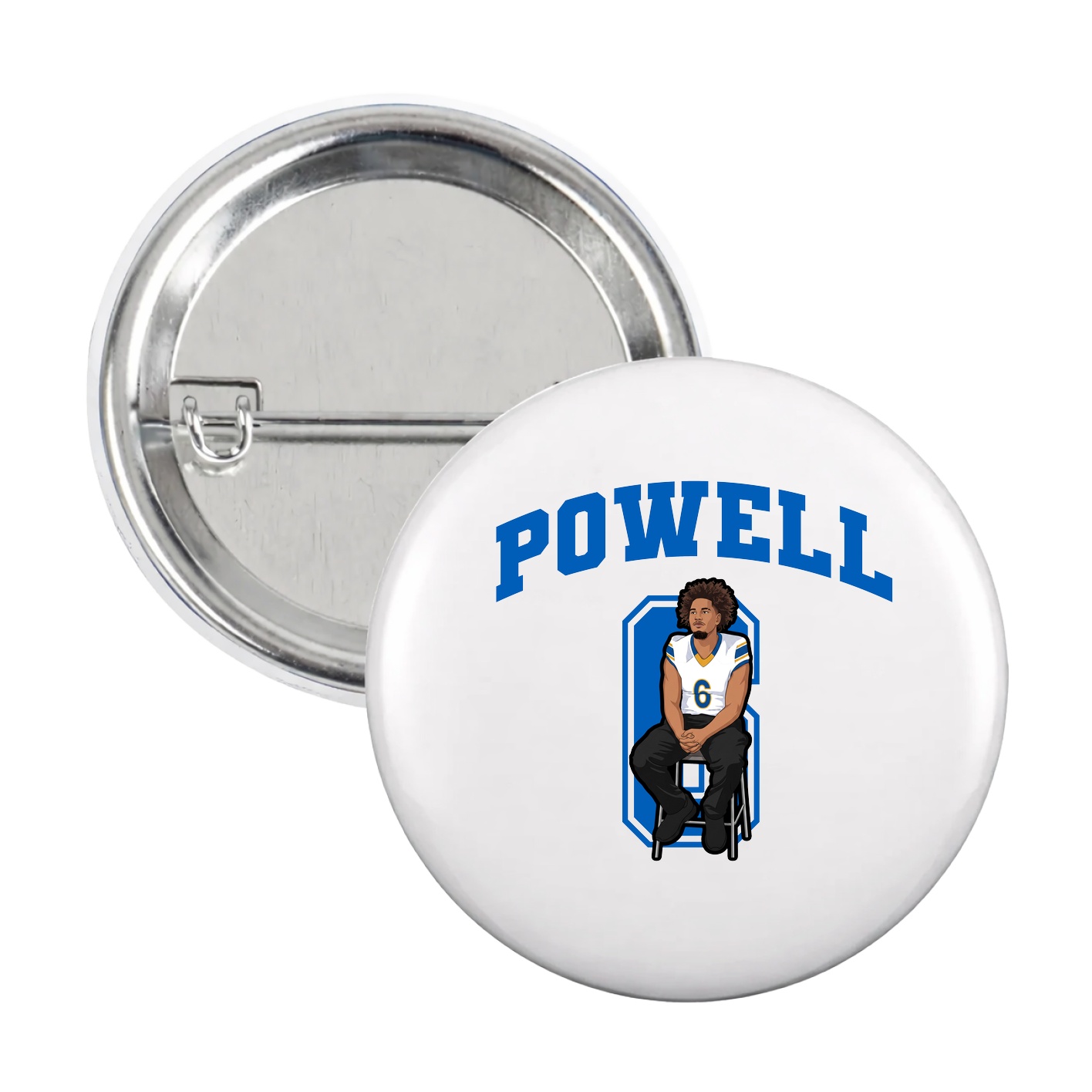 Game Day Button — Number in White