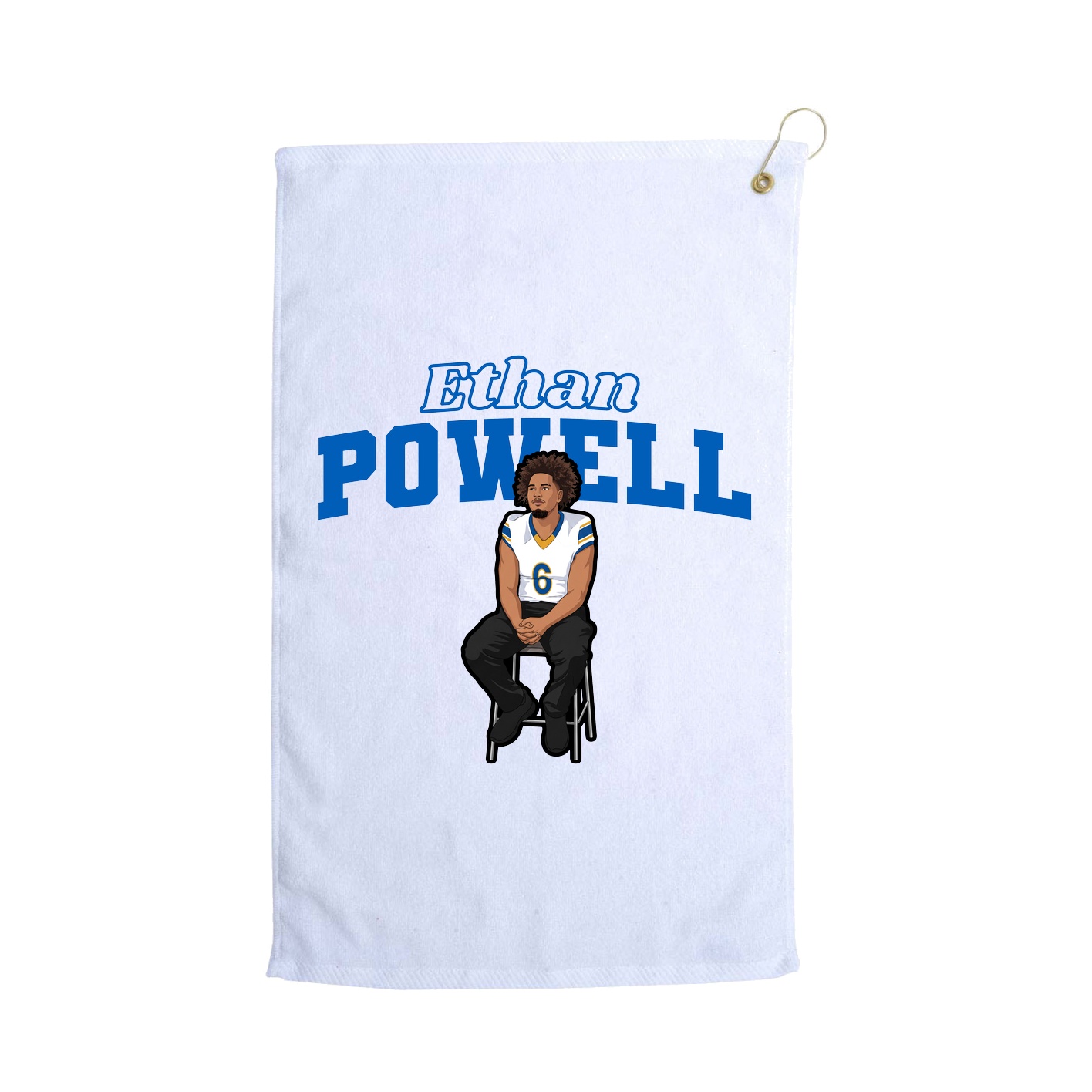 Golf Towel — Name Arch in White