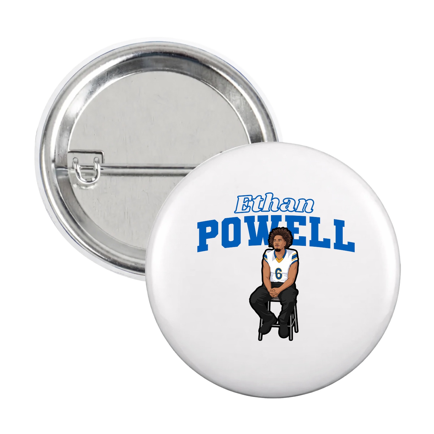 Game Day Button — Name Arch in White
