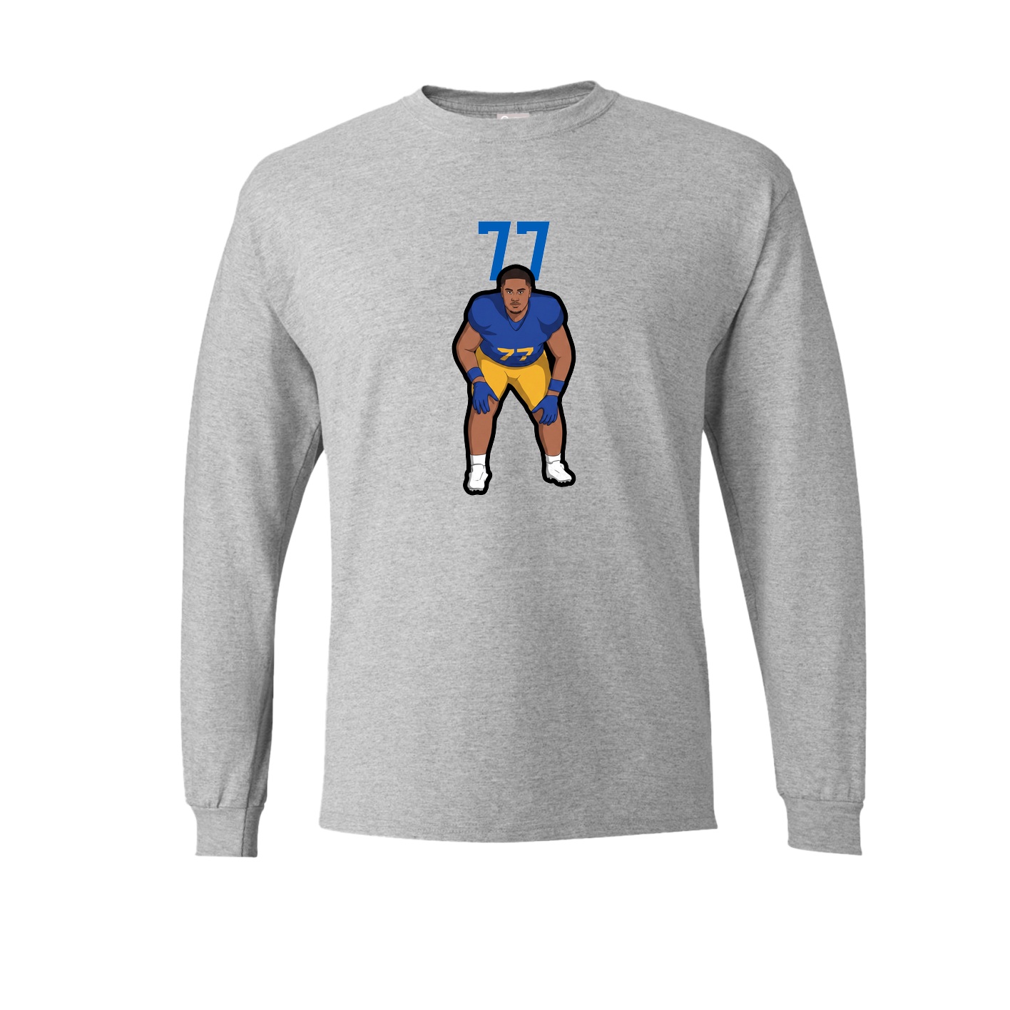 Long Sleeve Tee — Number Top in Grey