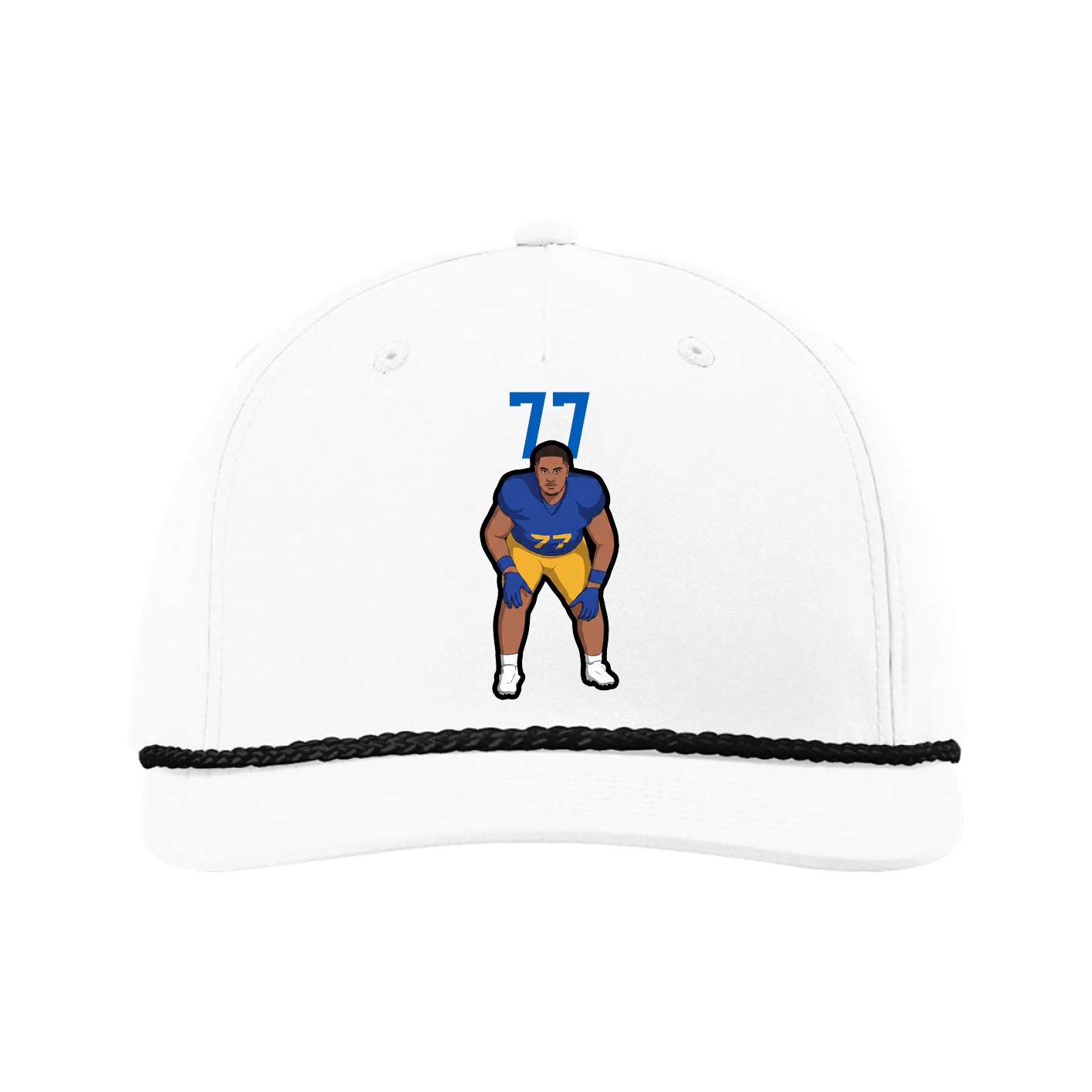 Five-Panel Classic Rope Cap — Number Top in White