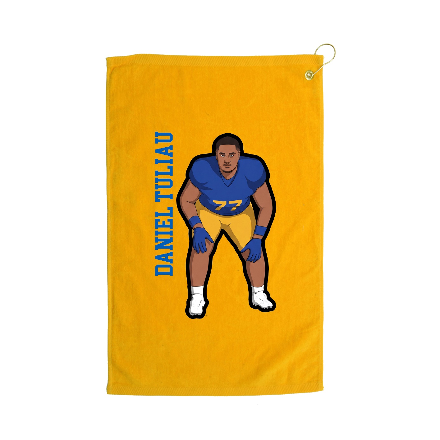 Golf Towel — Name Vertical in Gold