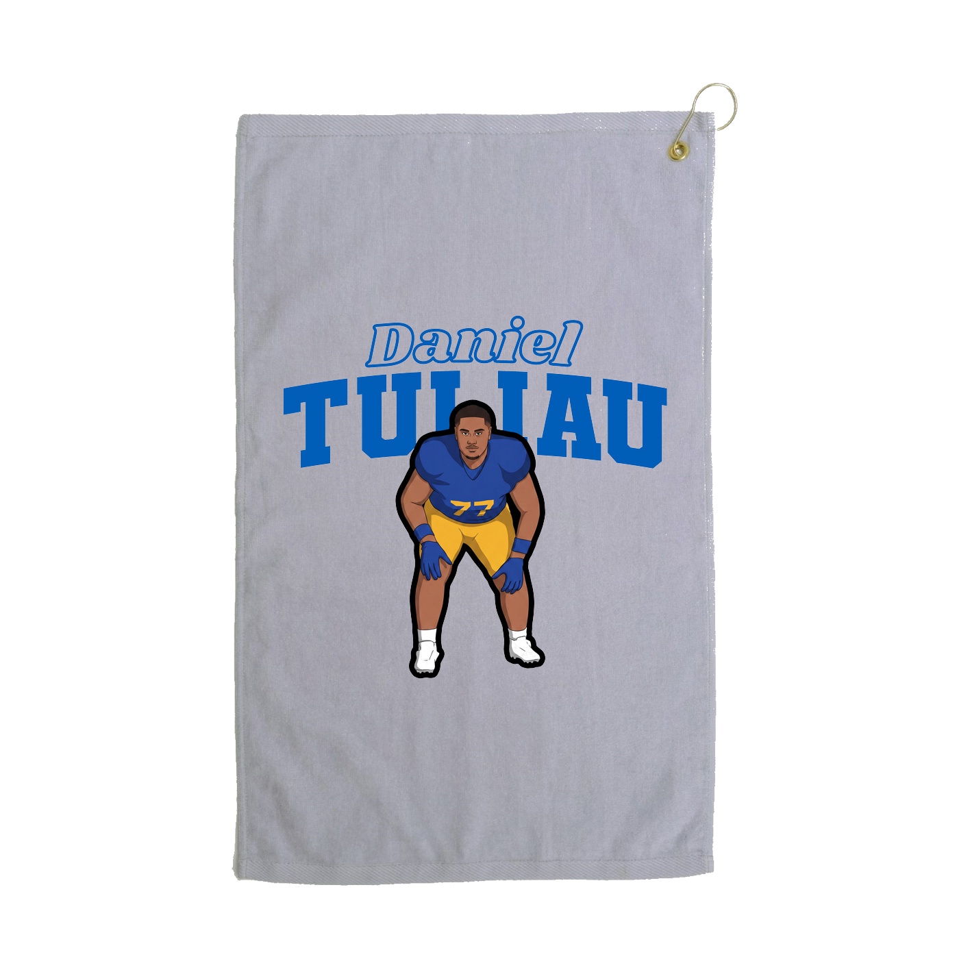 Golf Towel — Name Arch in Grey