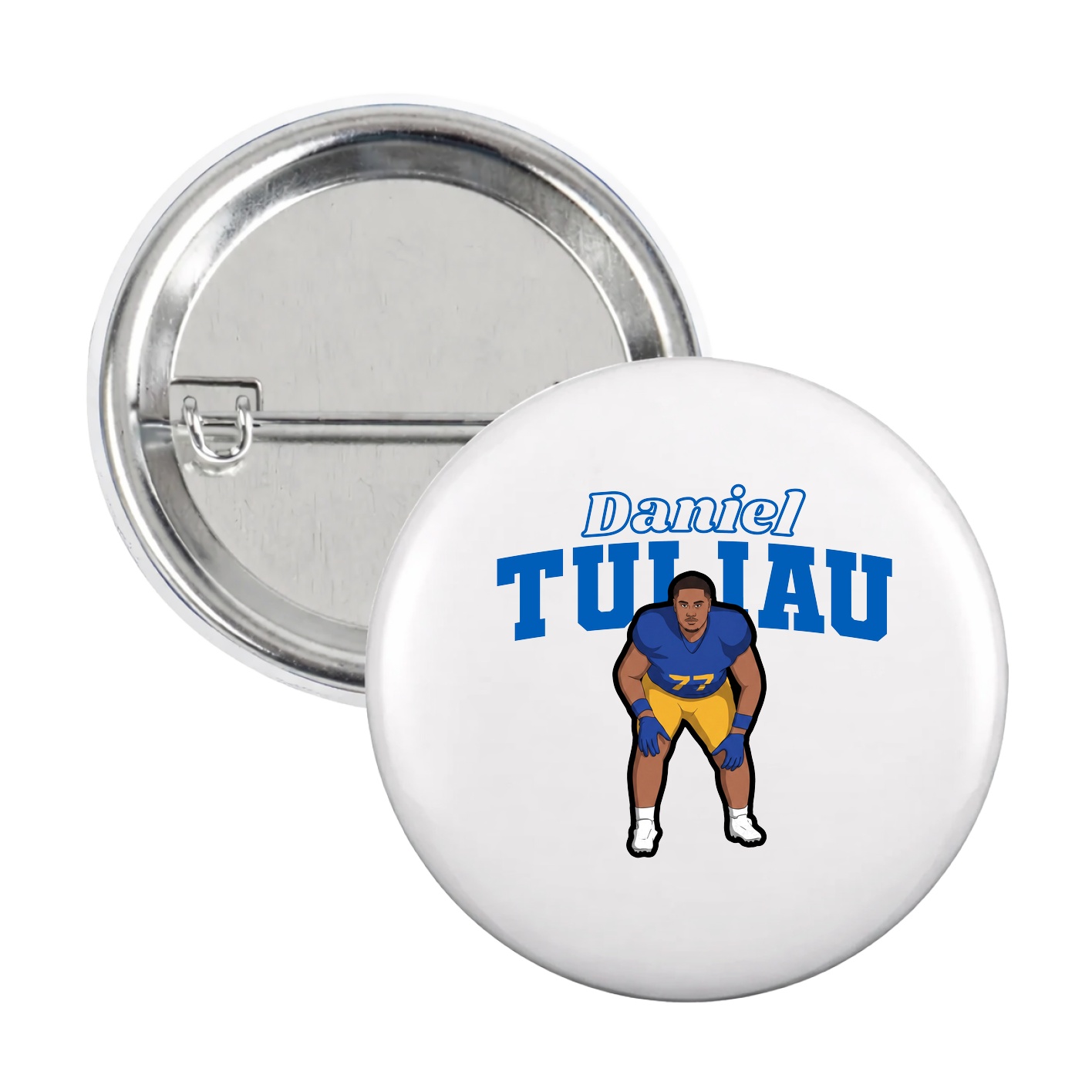 Game Day Button — Name Arch in White