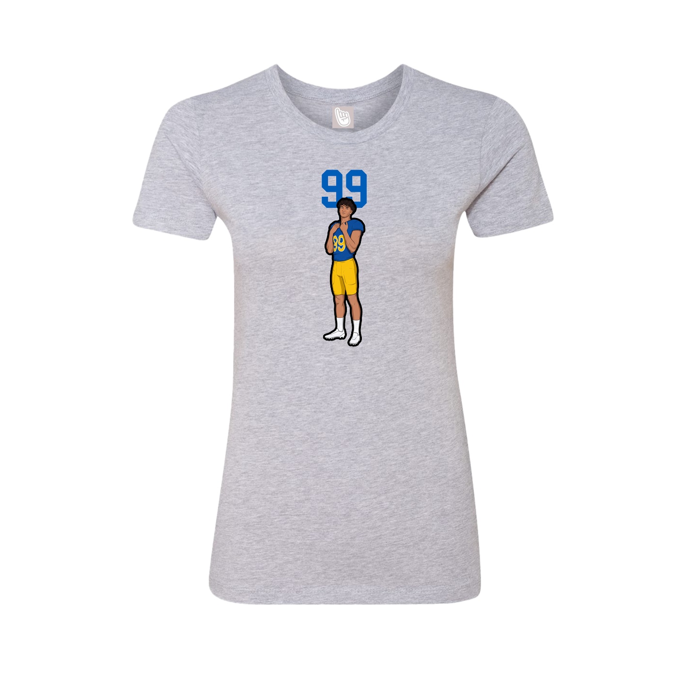 Fitted Women's Tee — Number Top in Grey