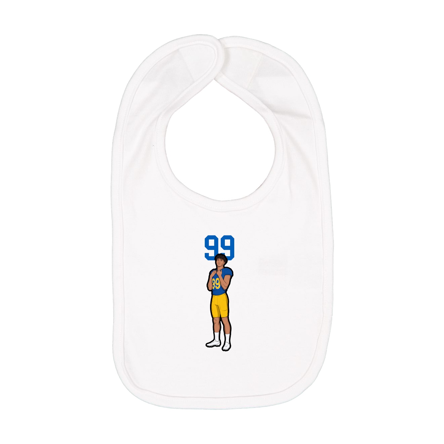 Infant Bib — Number Top in White