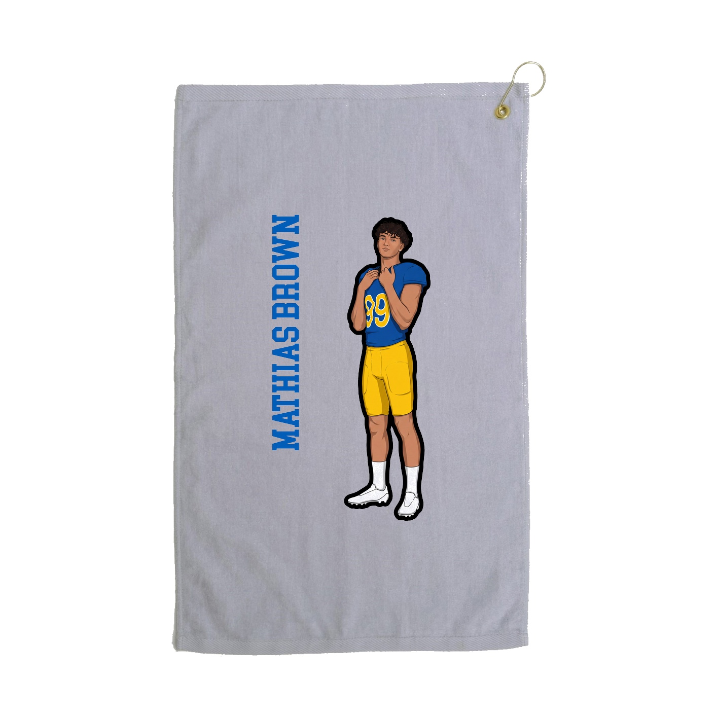Golf Towel — Name Vertical in Grey