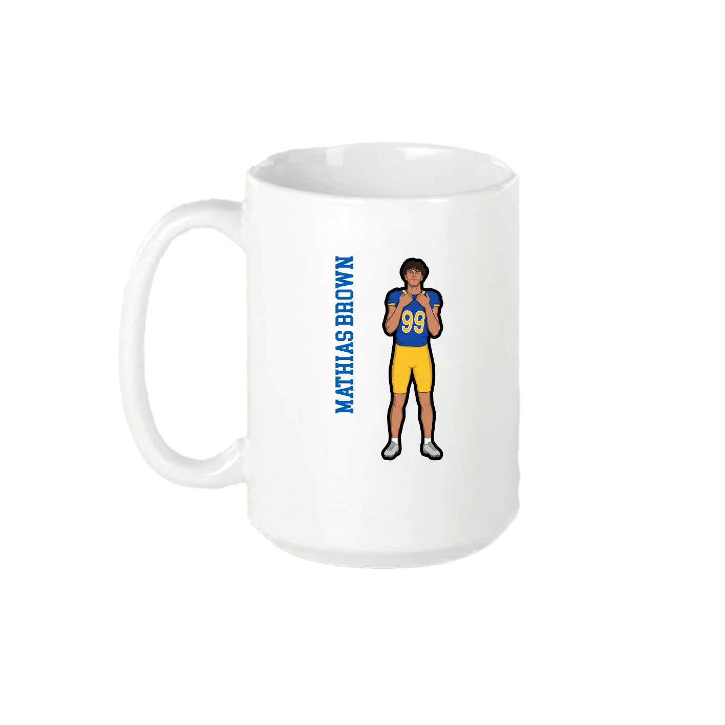 15oz Coffee Mug — Name Vertical in White