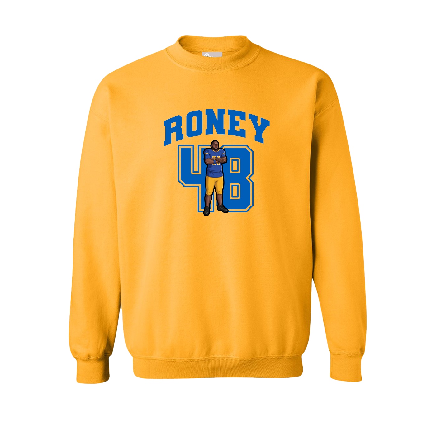 Fleece Crew — Number in Gold